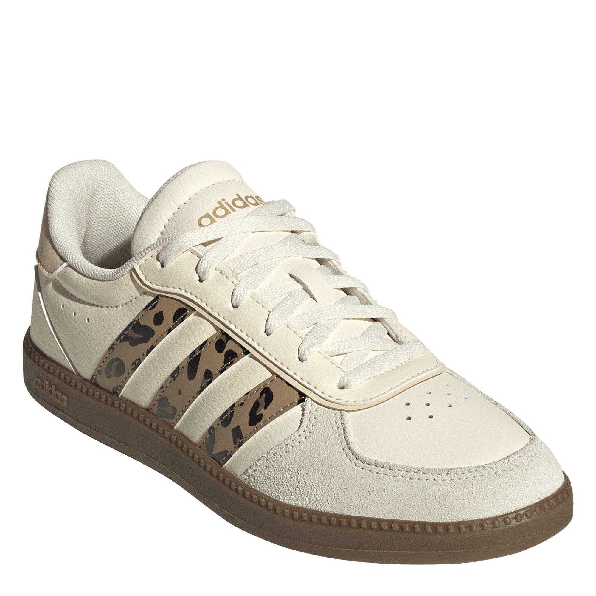 Cream/Leopard - adidas - Kids' Breaknet Suede Low-Top Trainers - 3