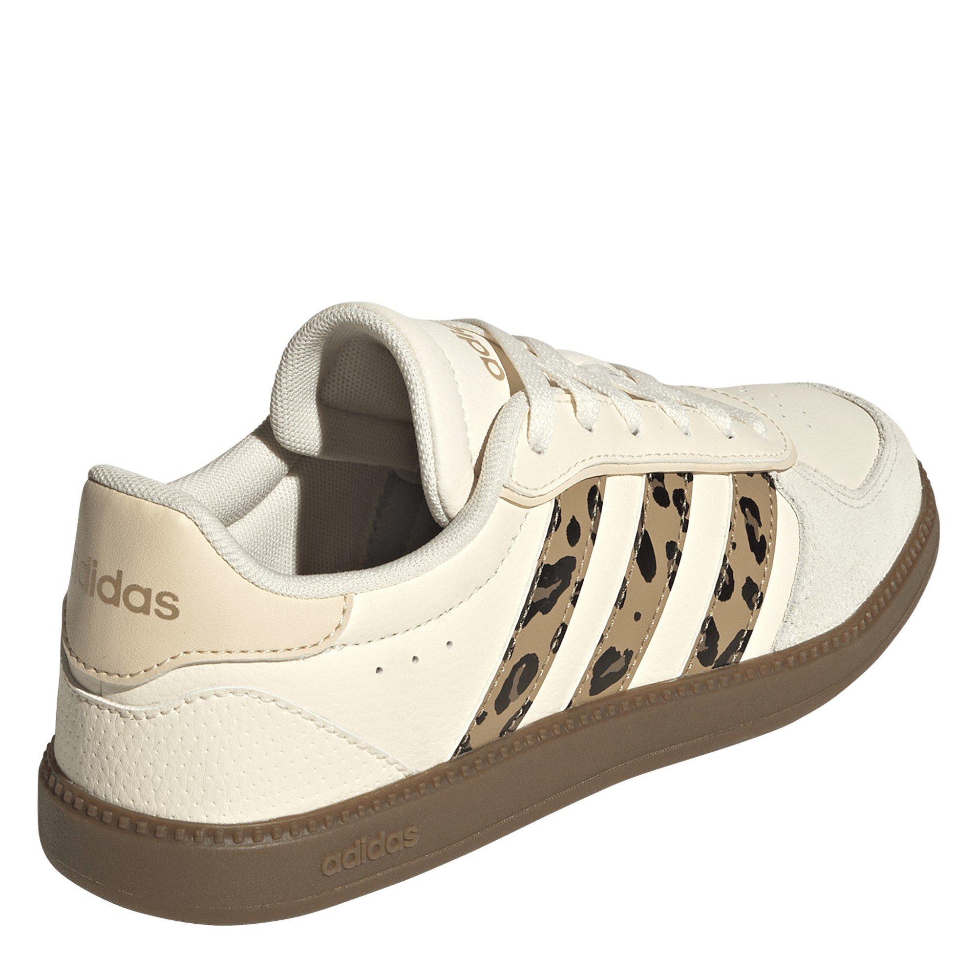 Cream/Leopard - adidas - Kids' Breaknet Suede Low-Top Trainers - 4