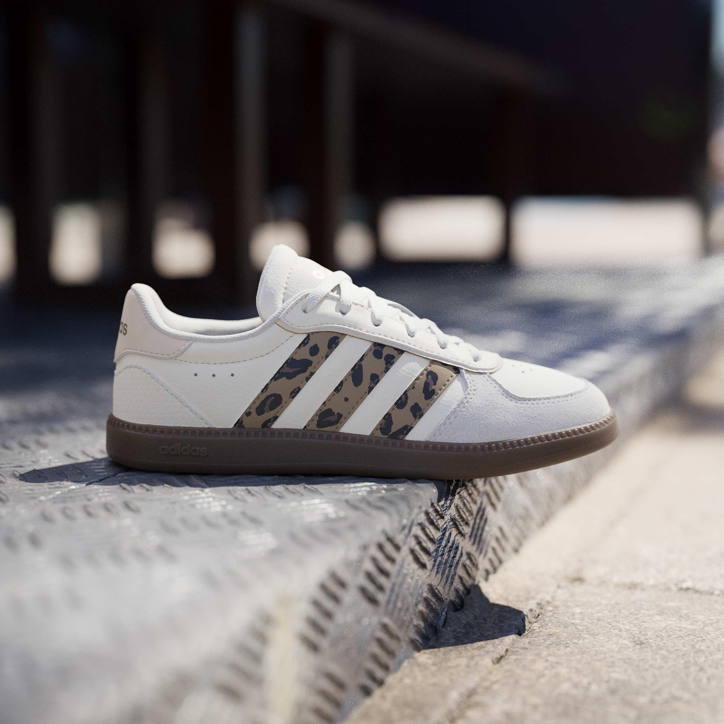 Cream/Leopard - adidas - Kids' Breaknet Suede Low-Top Trainers - 10