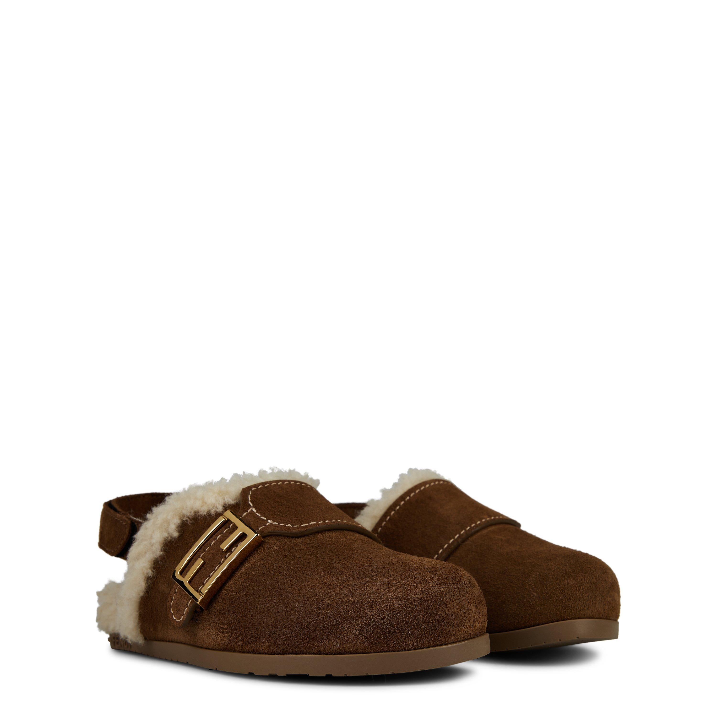 Brown F1LSB - Fendi - Shearling Ff Mules Juniors - 3