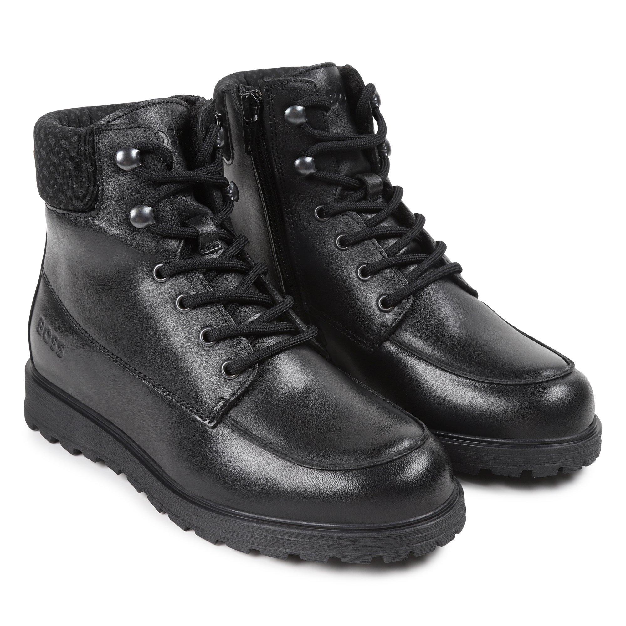 Black 09B - Boss - Kids Logo Biker Boot - 4