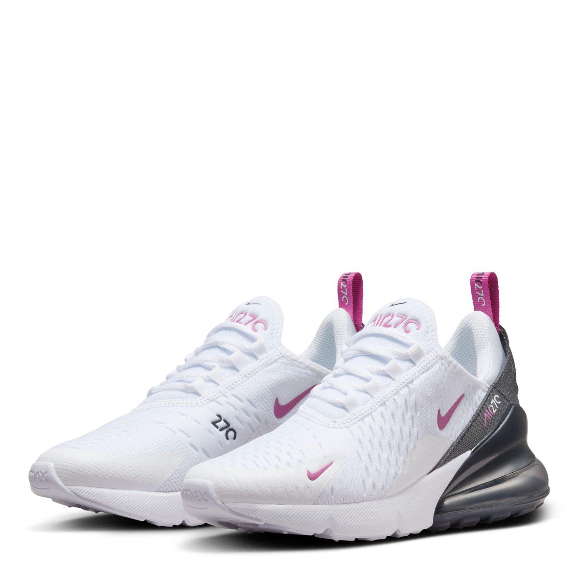 White/HotFuchia - Nike - Air Max 270 Big Kids' Shoes - 3