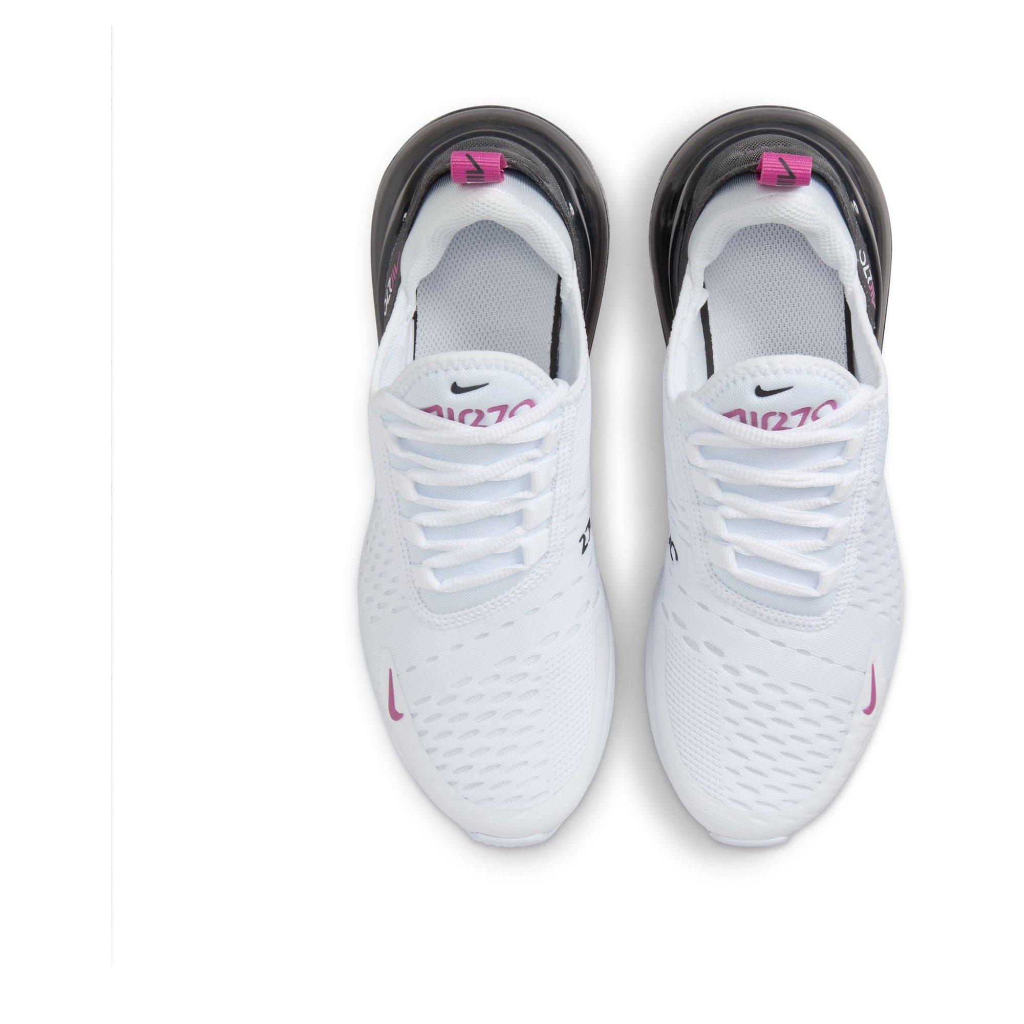 White/HotFuchia - Nike - Air Max 270 Big Kids' Shoes - 5