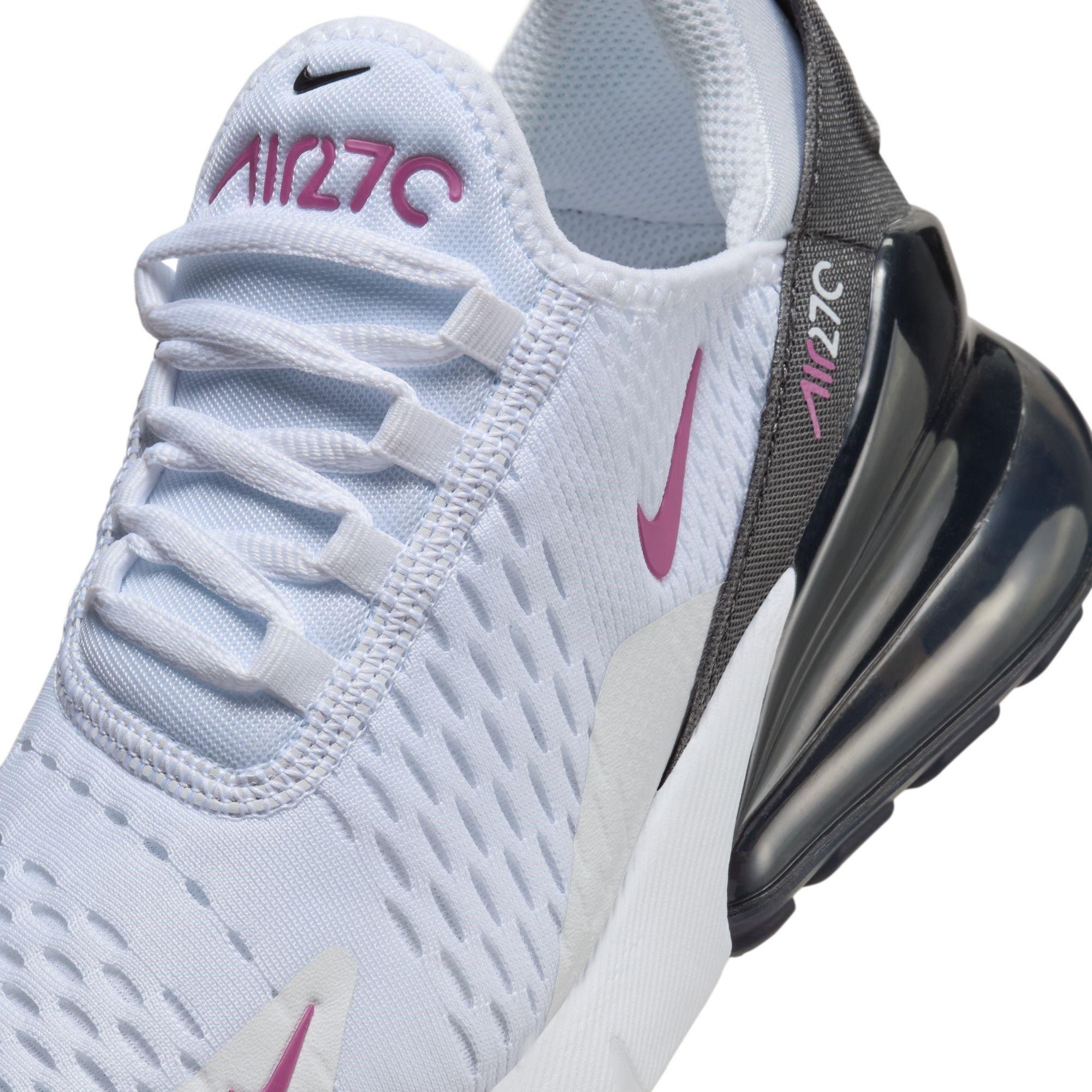 White/HotFuchia - Nike - Air Max 270 Big Kids' Shoes - 7