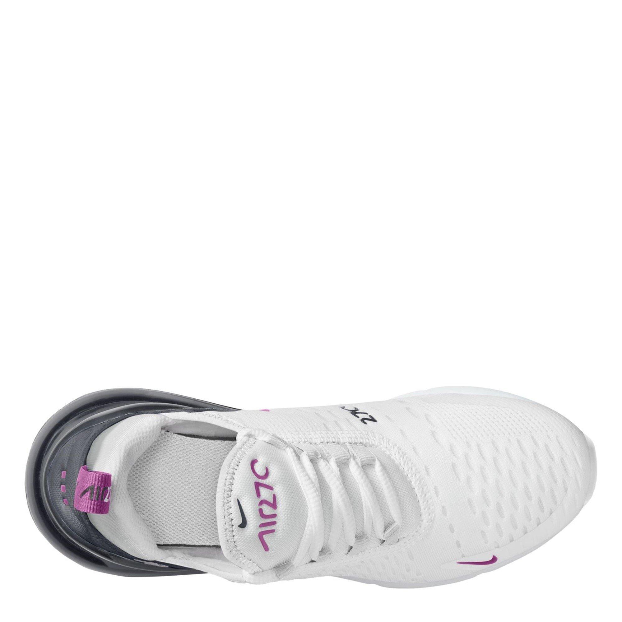 White/HotFuchia - Nike - Air Max 270 Big Kids' Shoes - 9