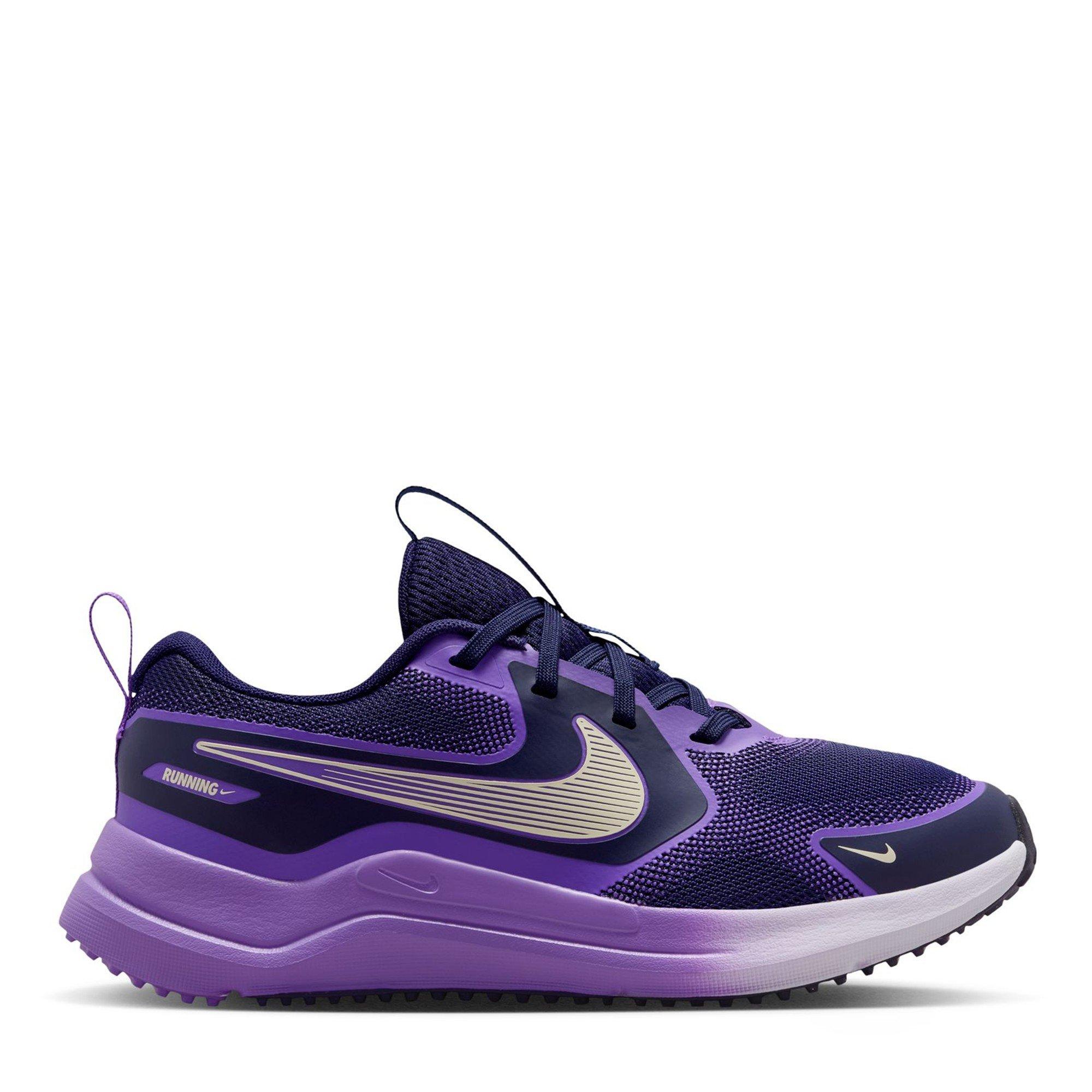 Nike Girls Cosmic Running Shoes Juniors - Black/Violet - 3 (35.5)