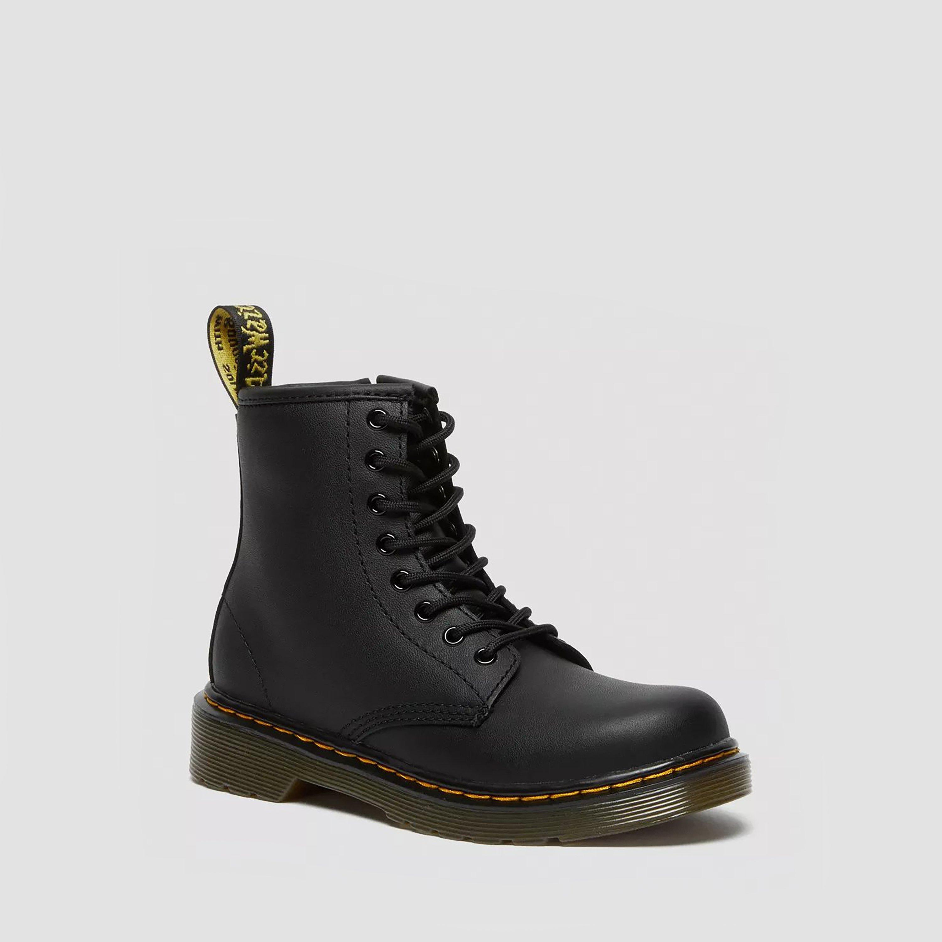Black - Dr Martens - Kids' Softy T Leather Lace Up Biker Boots - 2