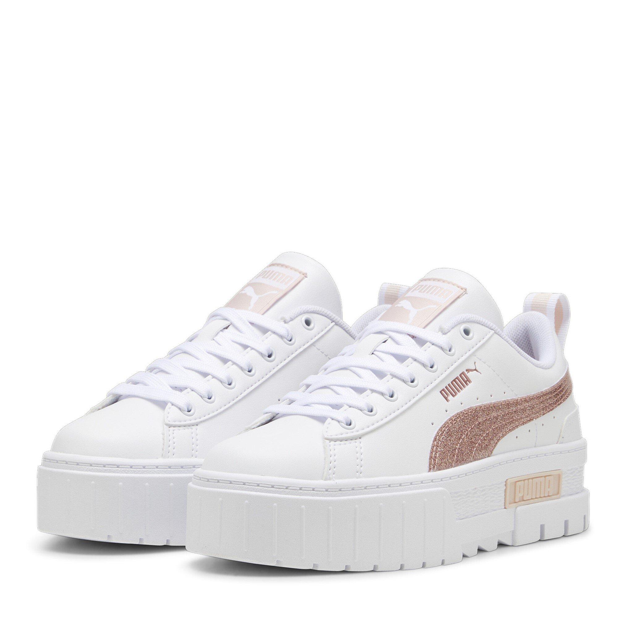 Puma Girls Kids' Mayze Low-Top Trainers - White/Glitter - 4 (37)