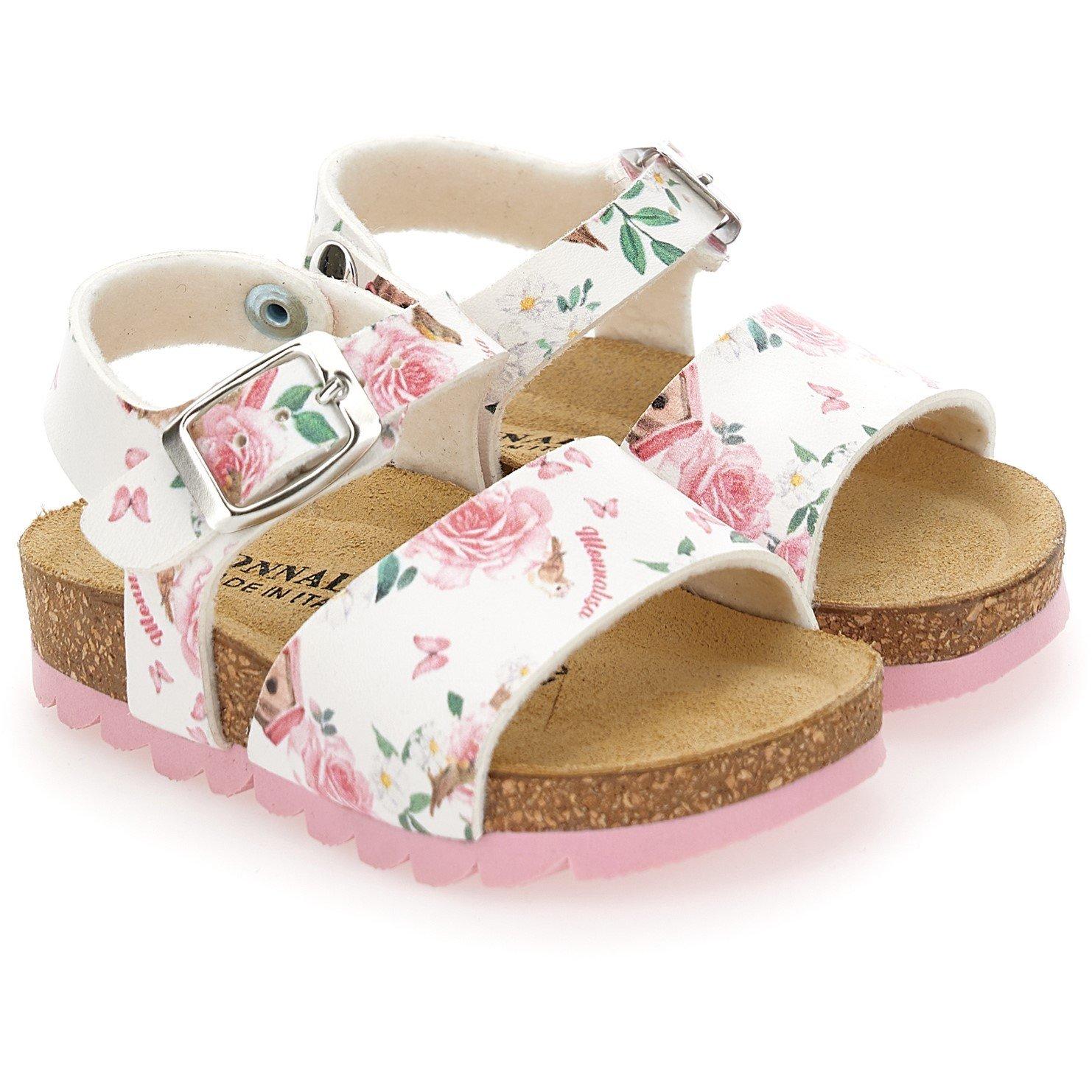 White/Mult 9984 - Monnalisa - Floral Sandals Juniors - 2