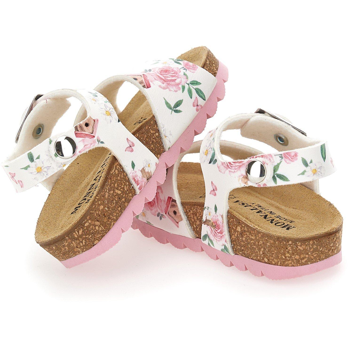 White/Mult 9984 - Monnalisa - Floral Sandals Juniors - 3