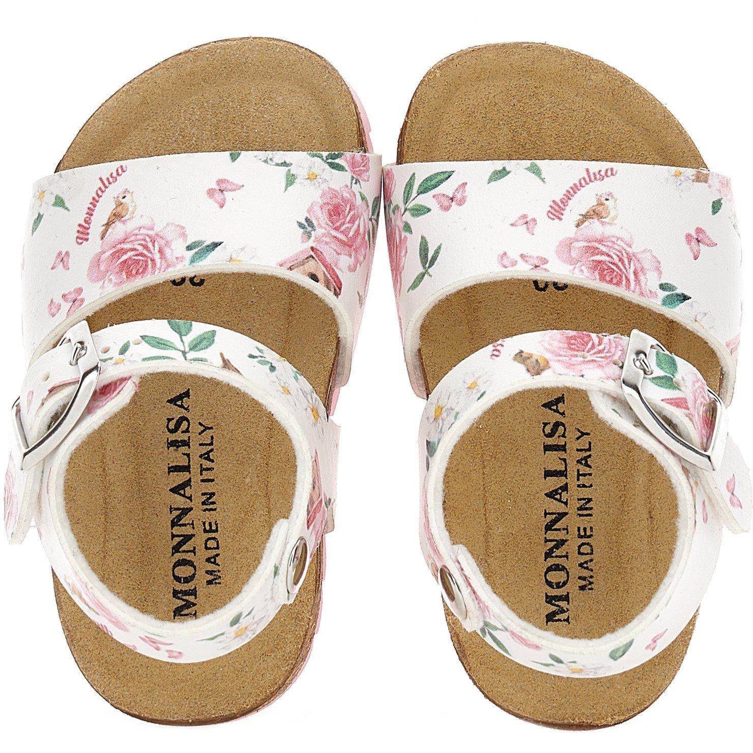 White/Mult 9984 - Monnalisa - Floral Sandals Juniors - 4
