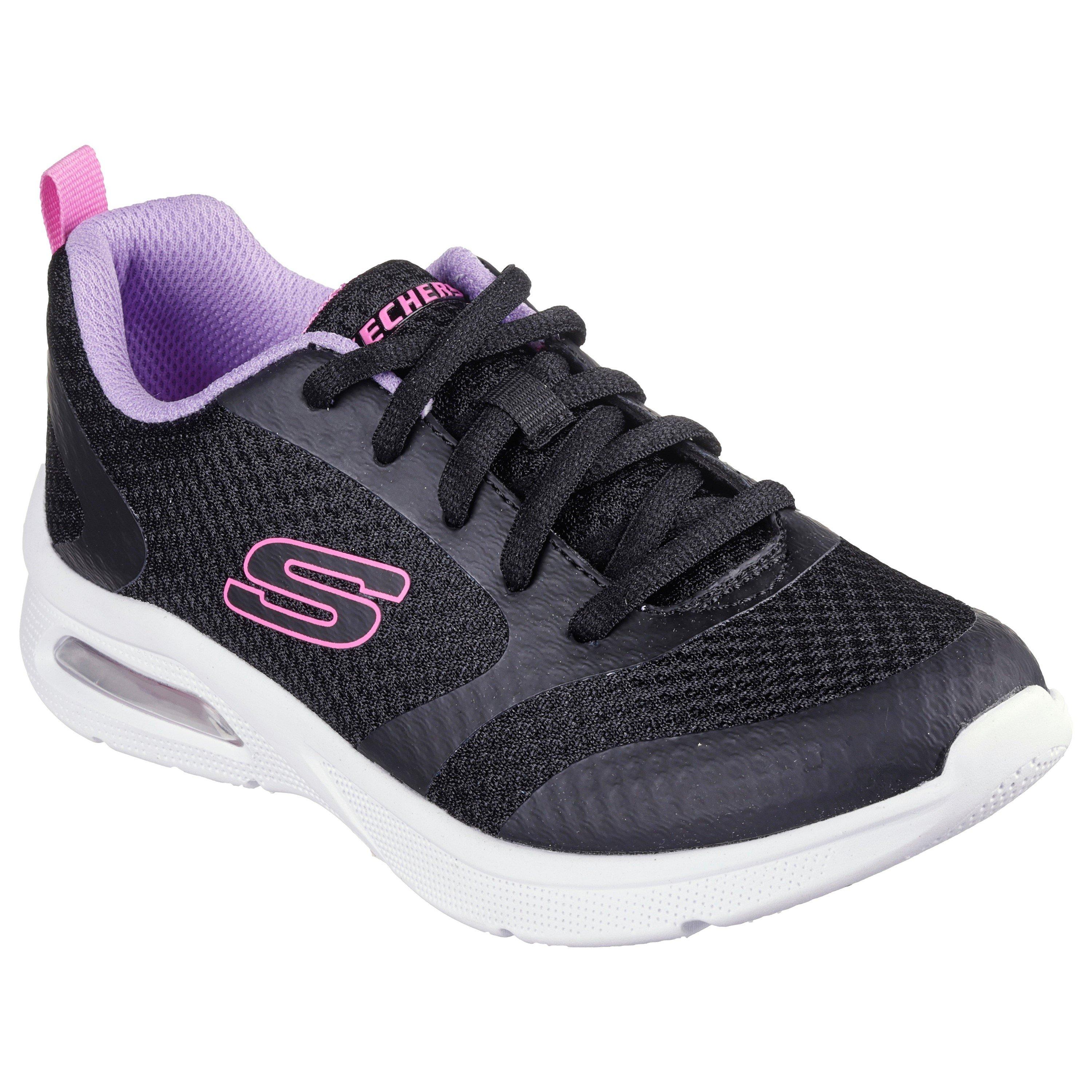 Black/Lavender - Skechers - Lace Up Ombre Sneaker W Midsole Pai Runners Girls - 3