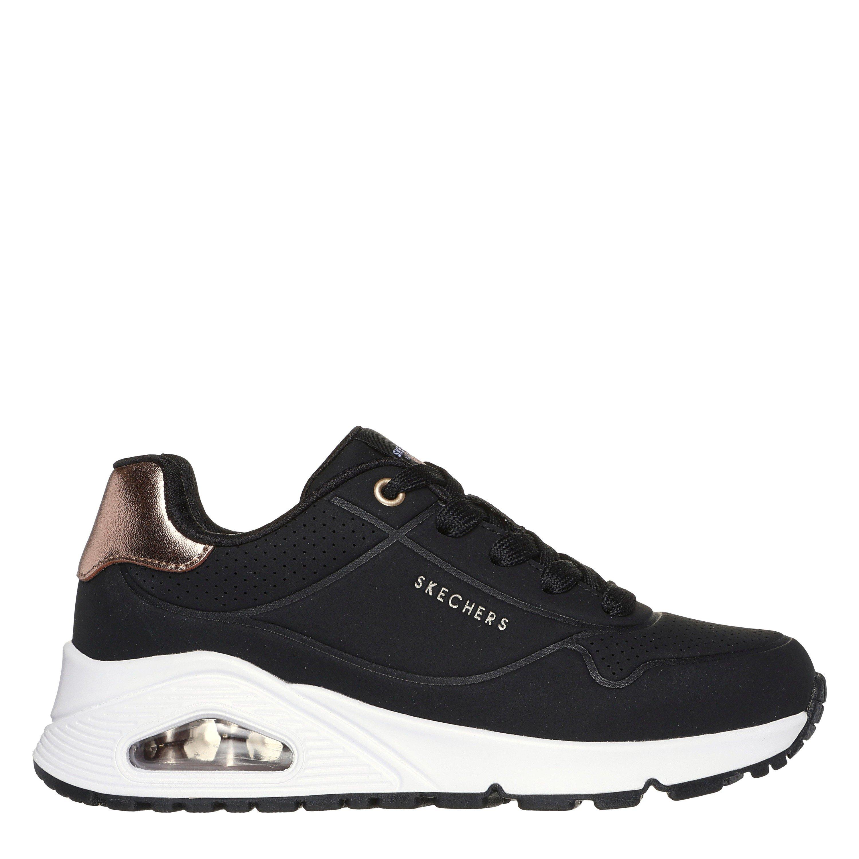 Skechers Girls Uno Stand On Air Junior Trainers - Black/Pink - 3 (36)