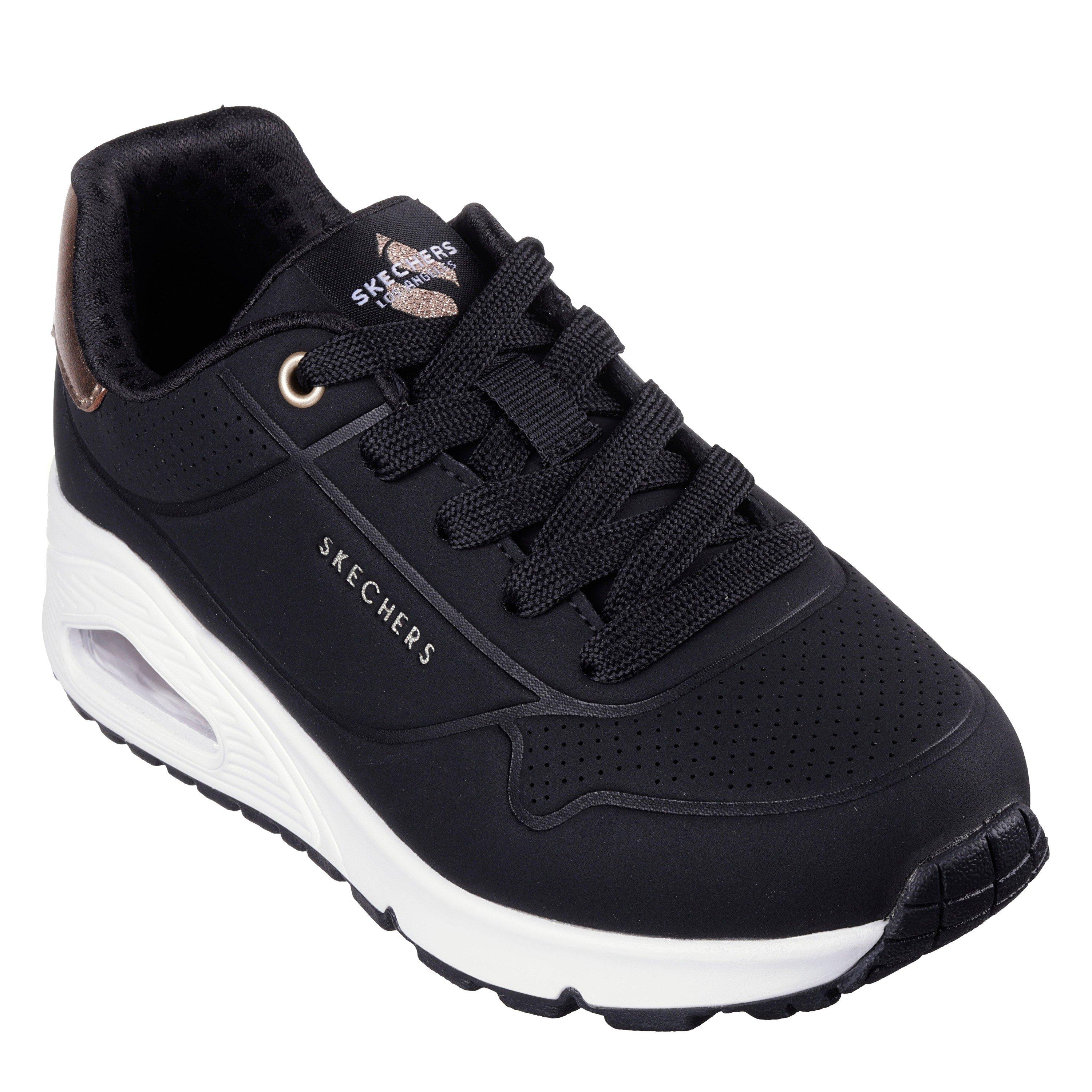 Black/Pink - Skechers - Uno Stand On Air Junior Girls Trainers - 3