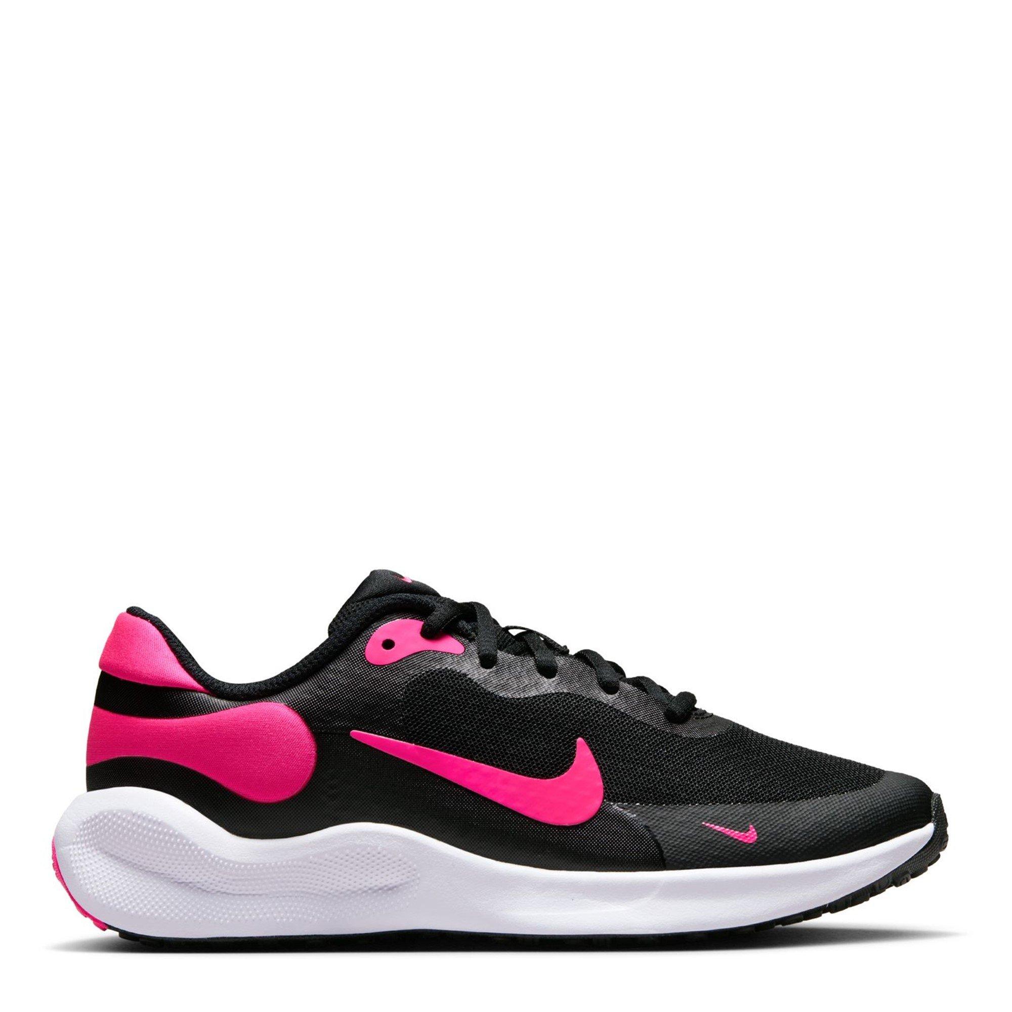 Negro/Rosa - Nike - Revolution 7 Big Kids' Shoes - 1