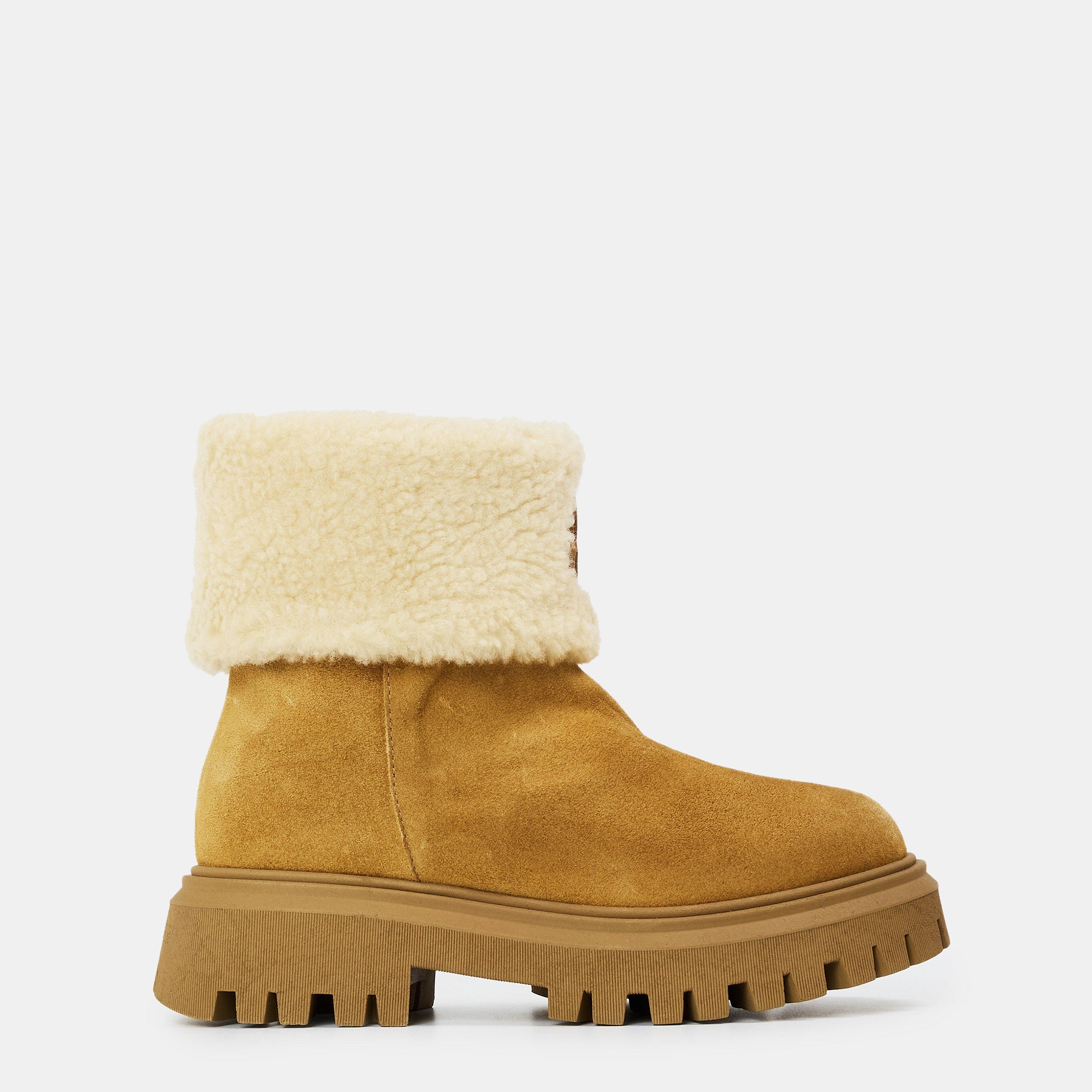 Moncler Kids' Flat Ankle Boots - Brown 23L - Size 4.5 (37)