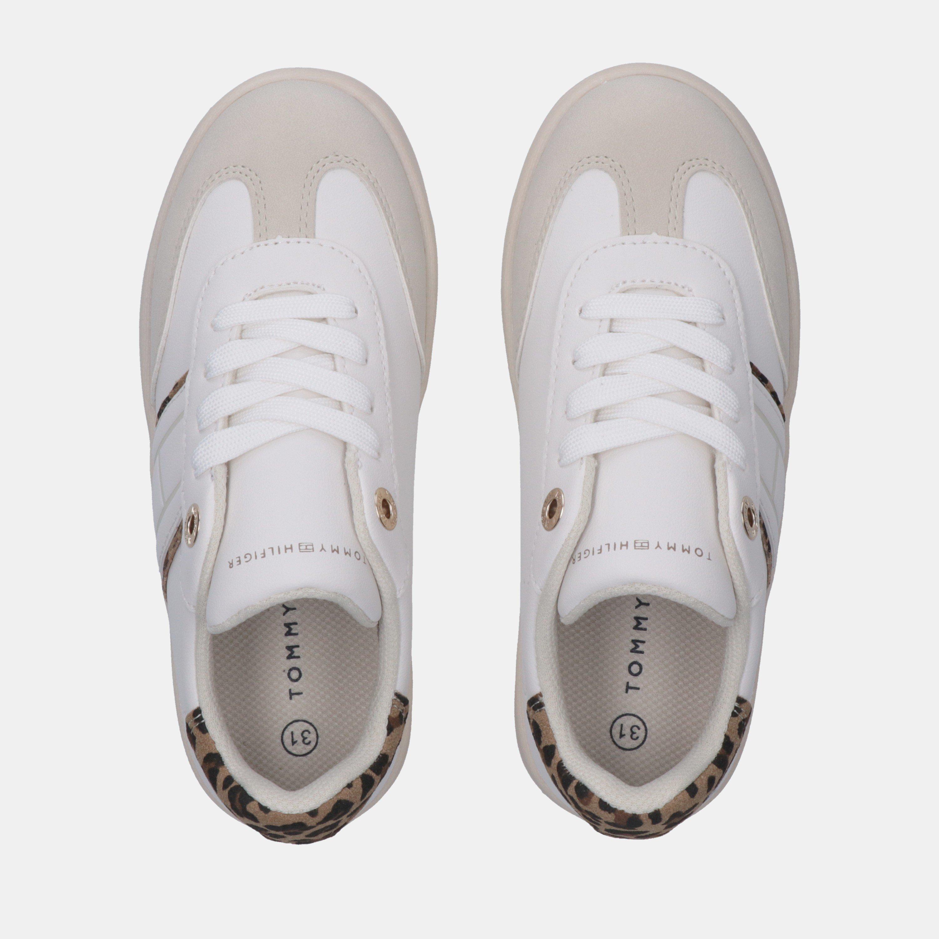 White/Leopard - Tommy Hilfiger - Kids' Leopard Low-Top Trainers - 4