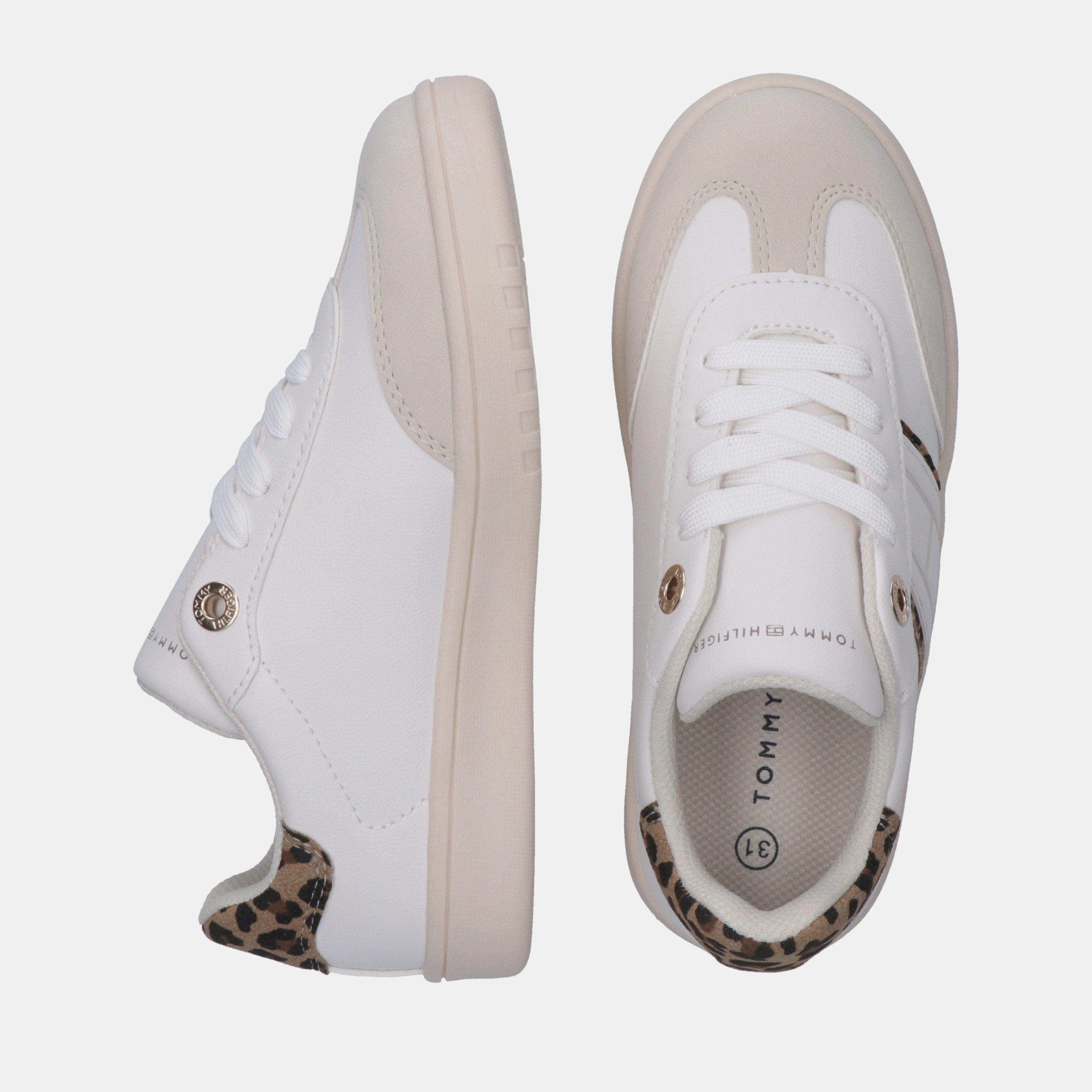 White/Leopard - Tommy Hilfiger - Kids' Leopard Low-Top Trainers - 5