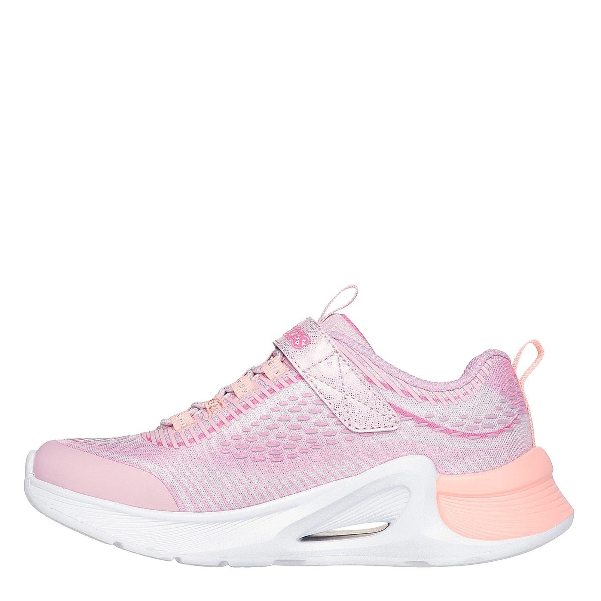 Pink/Multi - Skechers - Bungee And Strap Sparkle Mesh Print Runners Girls - 2