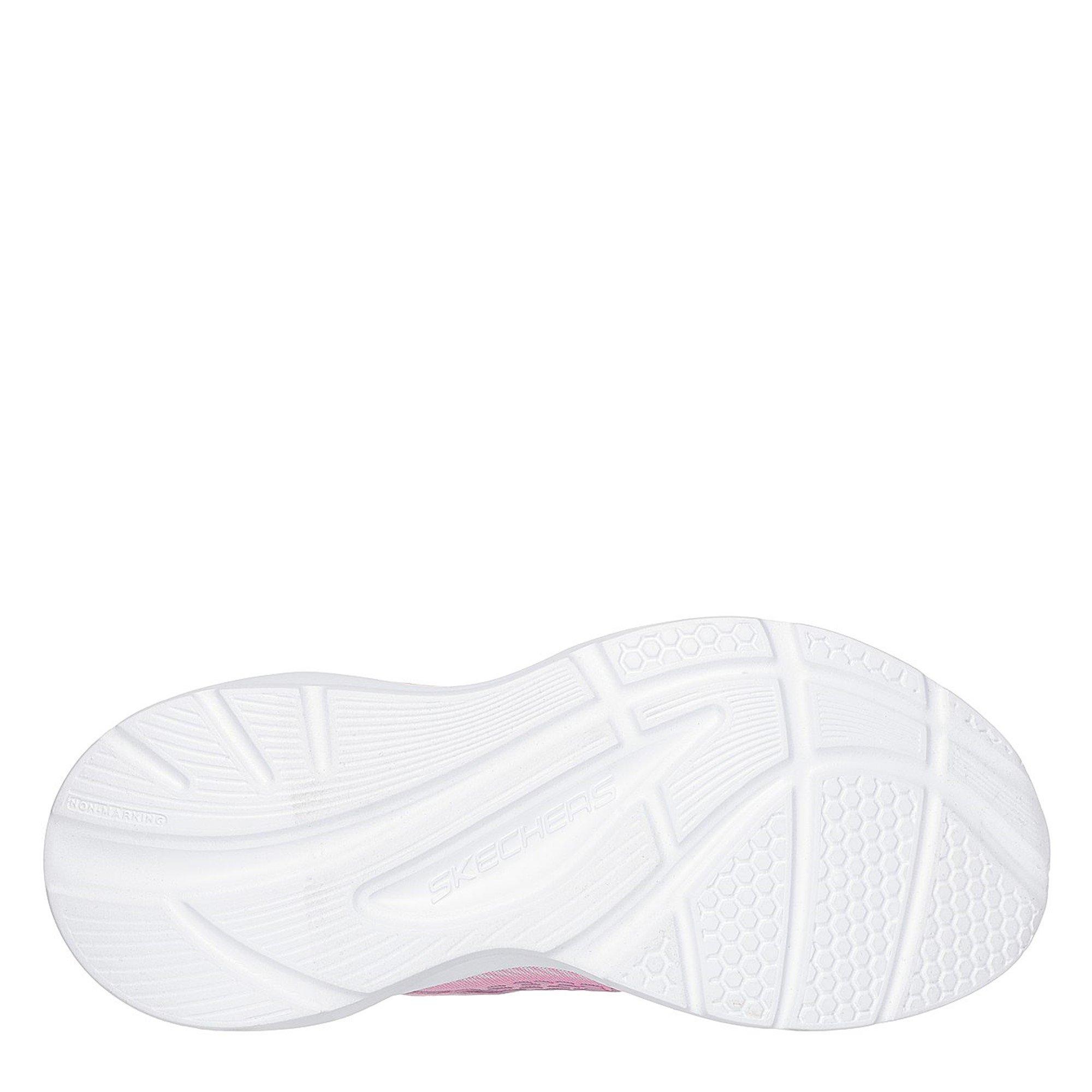 Pink/Multi - Skechers - Bungee And Strap Sparkle Mesh Print Runners Girls - 4