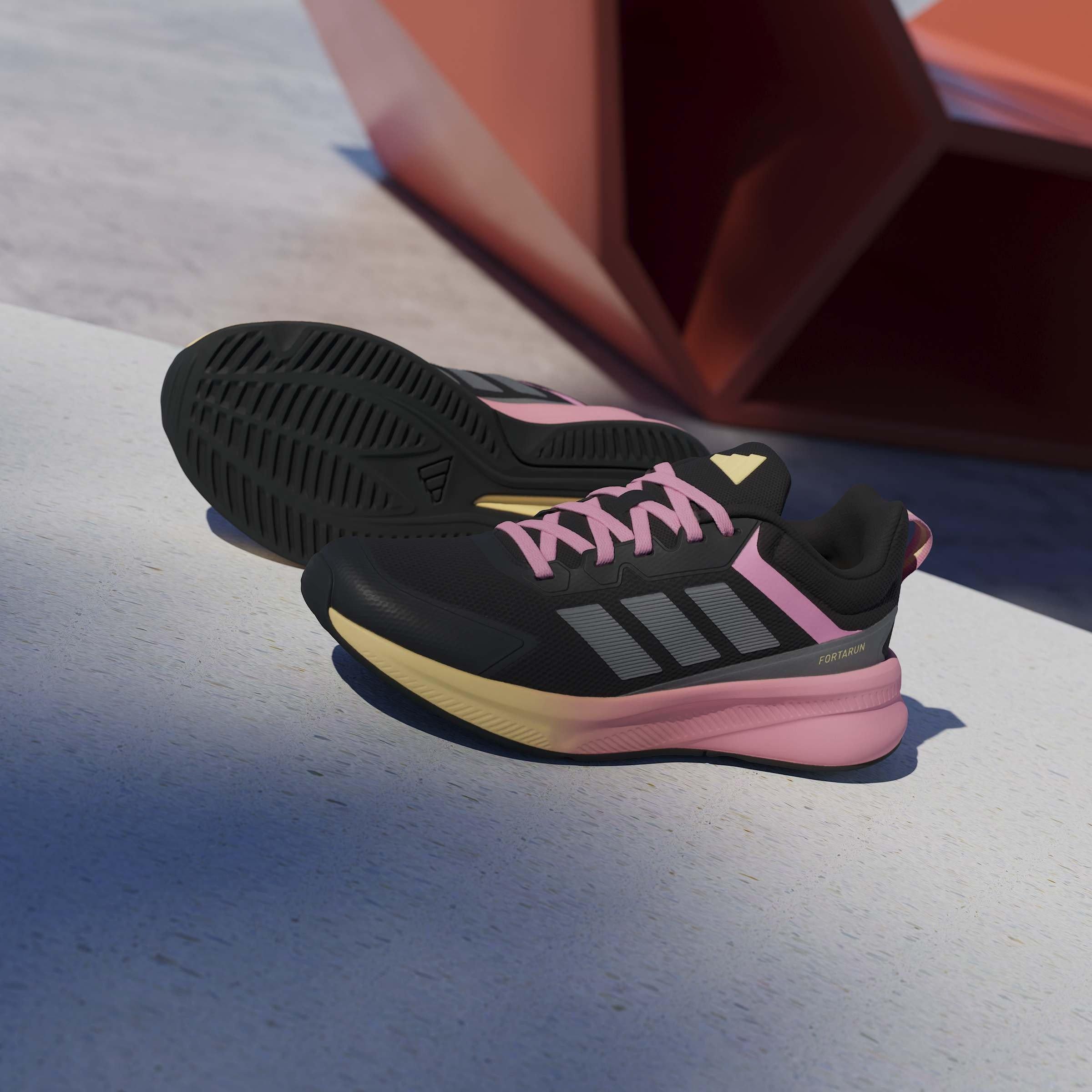 Black/Met/Pink - adidas - Kids' FortaRun 4.0 Runners - 11