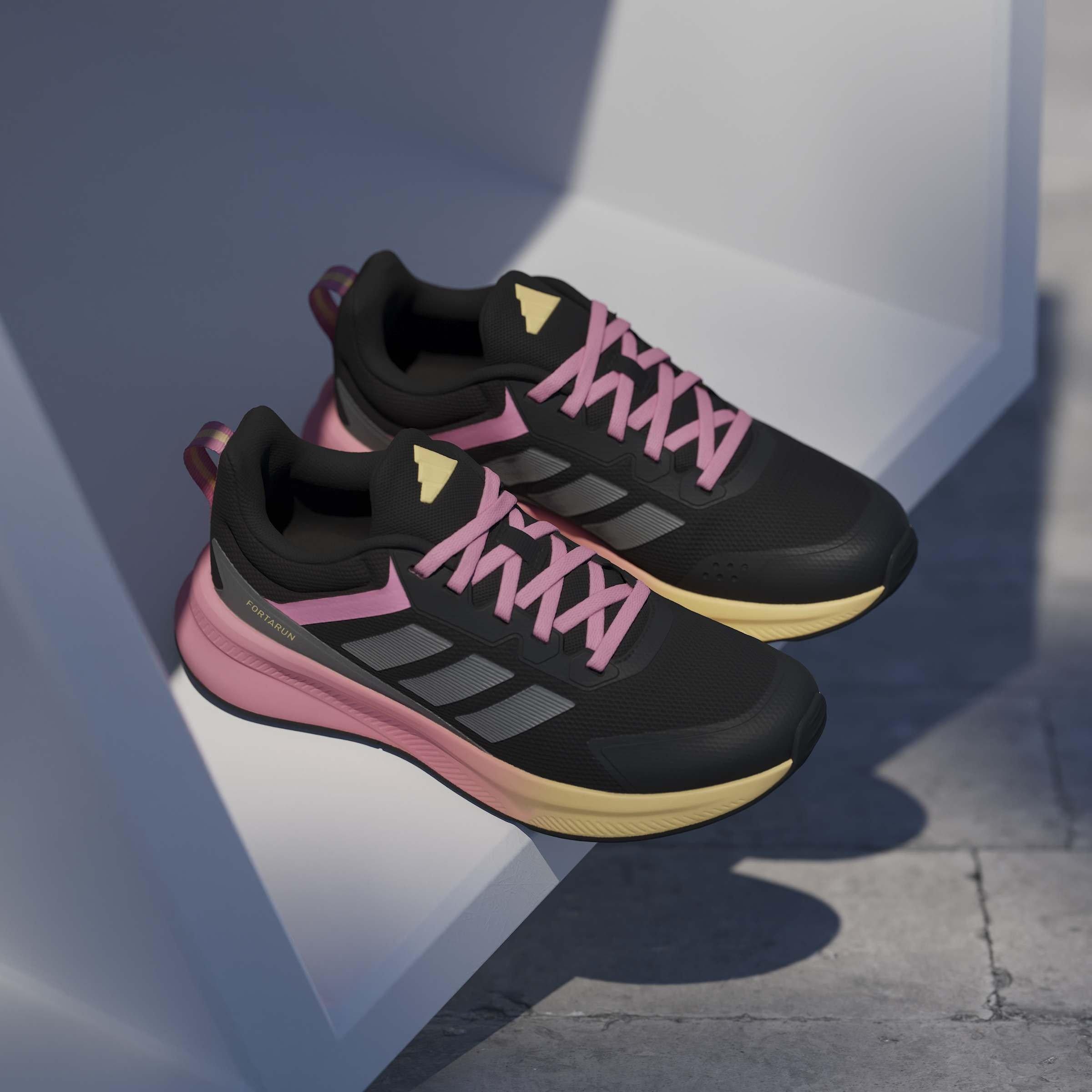 Black/Met/Pink - adidas - Kids' FortaRun 4.0 Runners - 12