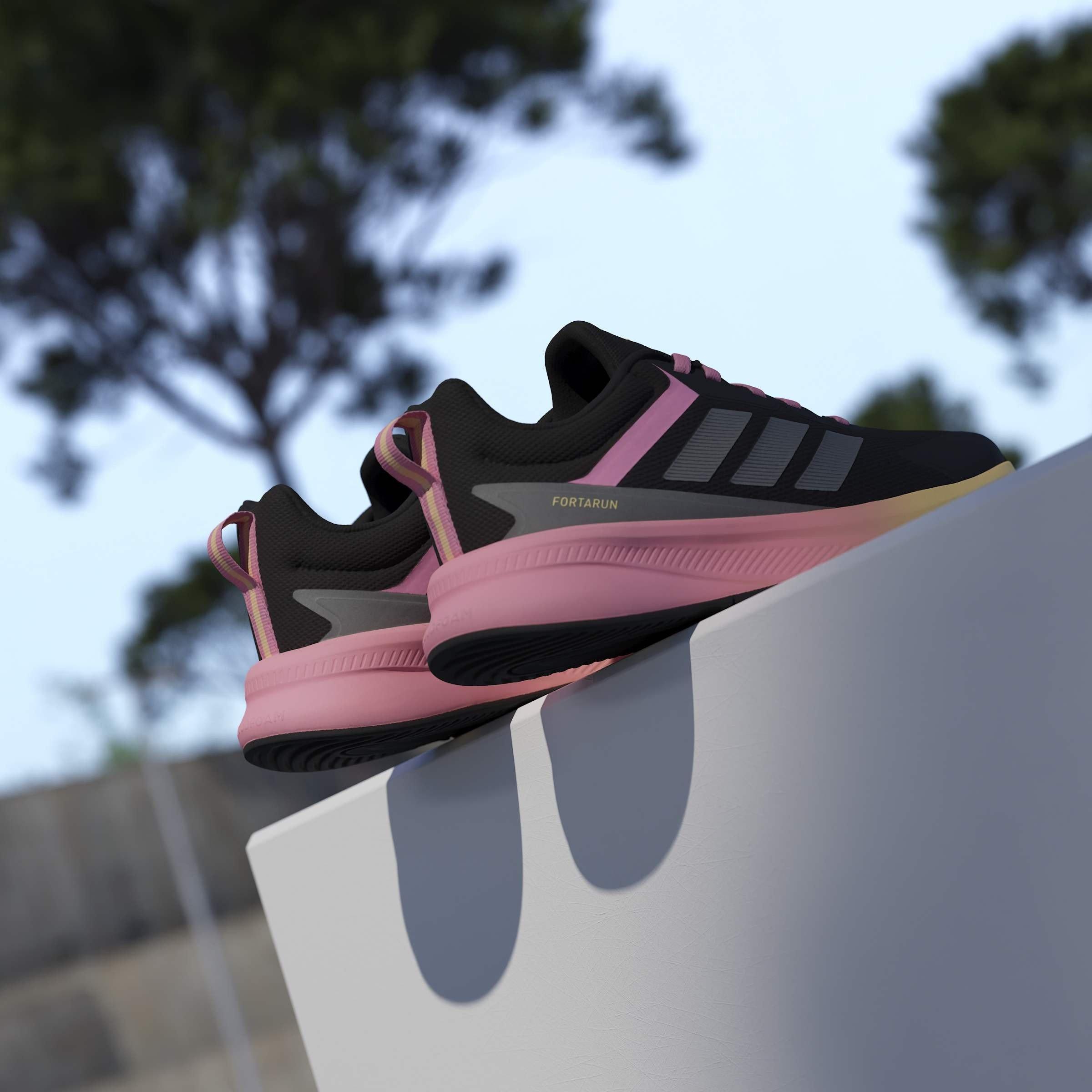 Black/Met/Pink - adidas - Kids' FortaRun 4.0 Runners - 15