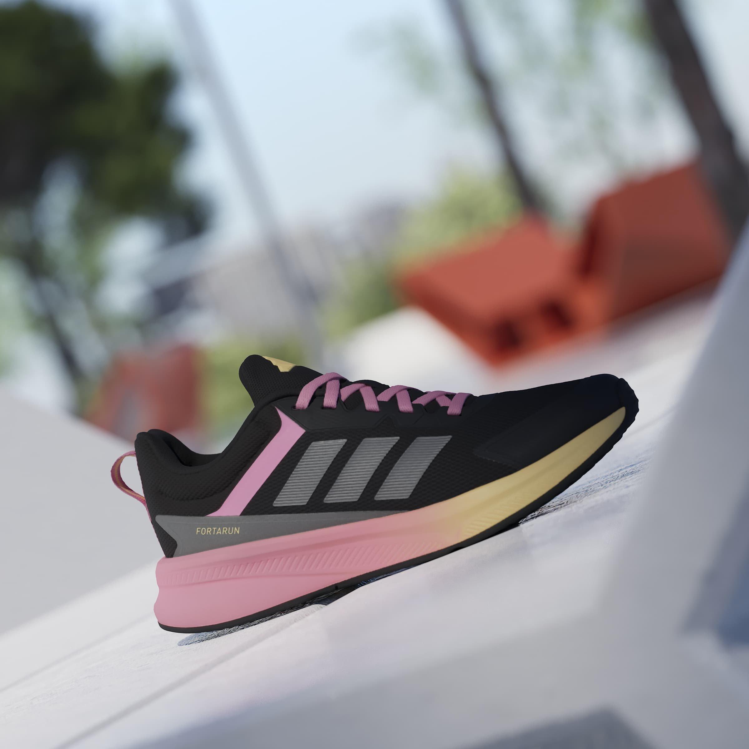 Black/Met/Pink - adidas - Kids' FortaRun 4.0 Runners - 10