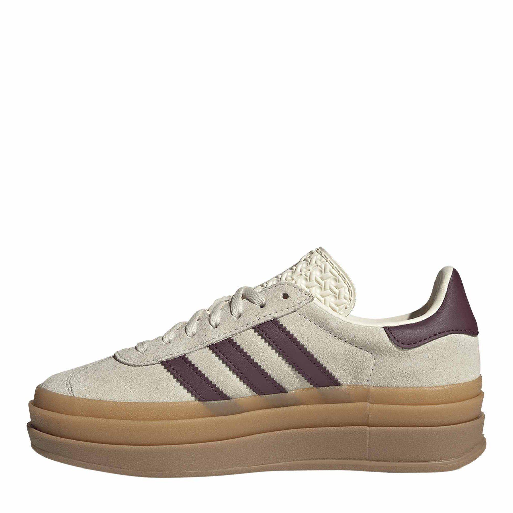White/Maroon - adidas Originals - Kids' Gazelle Bold Low-Top Trainers - 2