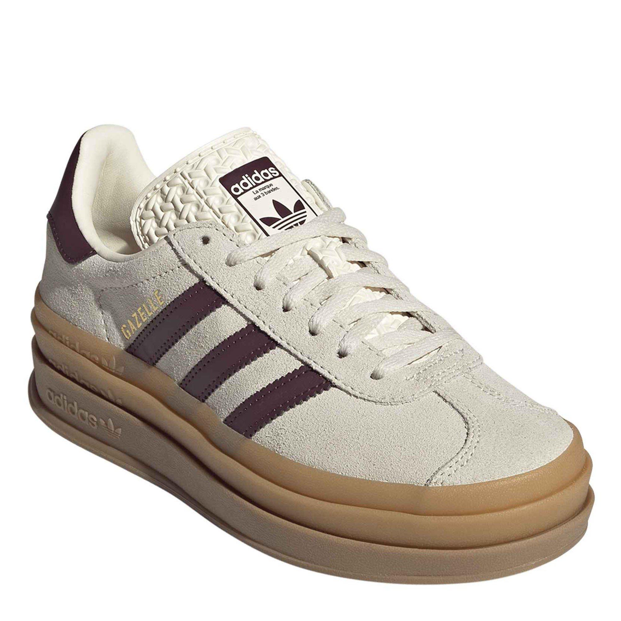 White/Maroon - adidas Originals - Kids' Gazelle Bold Low-Top Trainers - 3