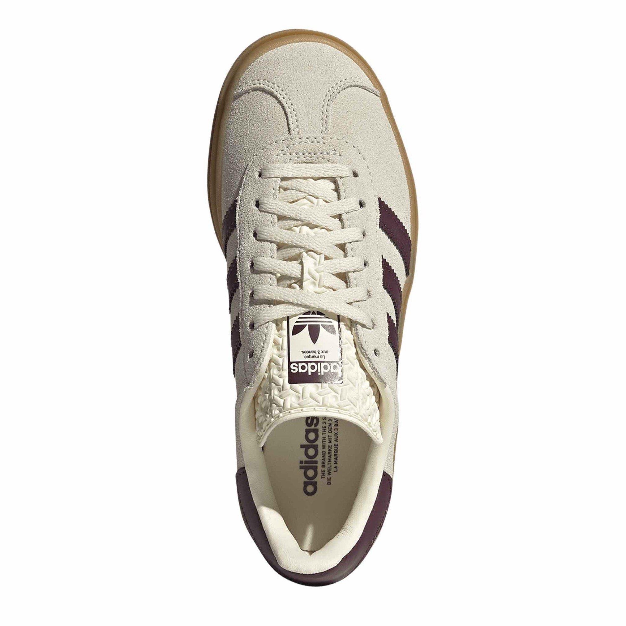 White/Maroon - adidas Originals - Kids' Gazelle Bold Low-Top Trainers - 5