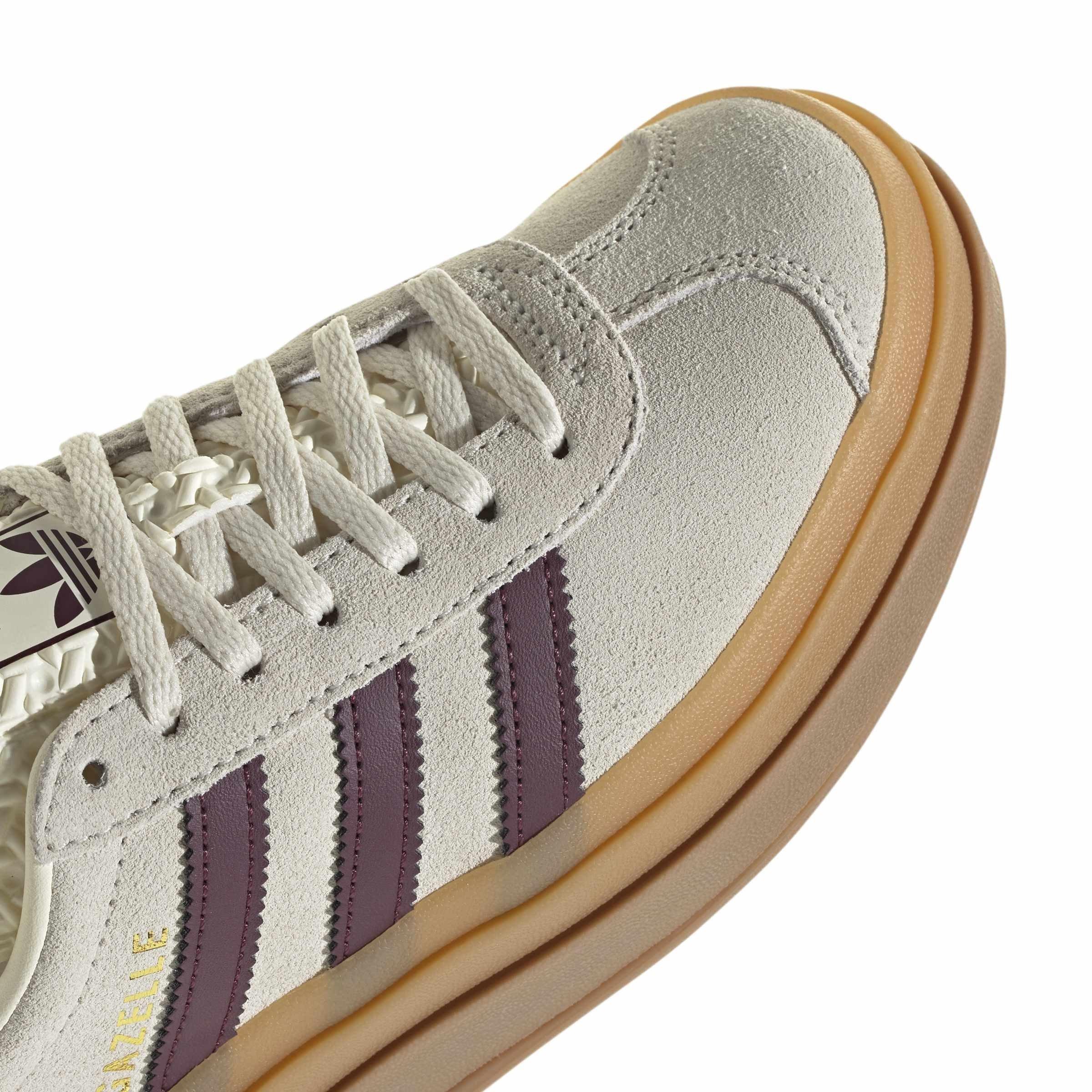 White/Maroon - adidas Originals - Kids' Gazelle Bold Low-Top Trainers - 8