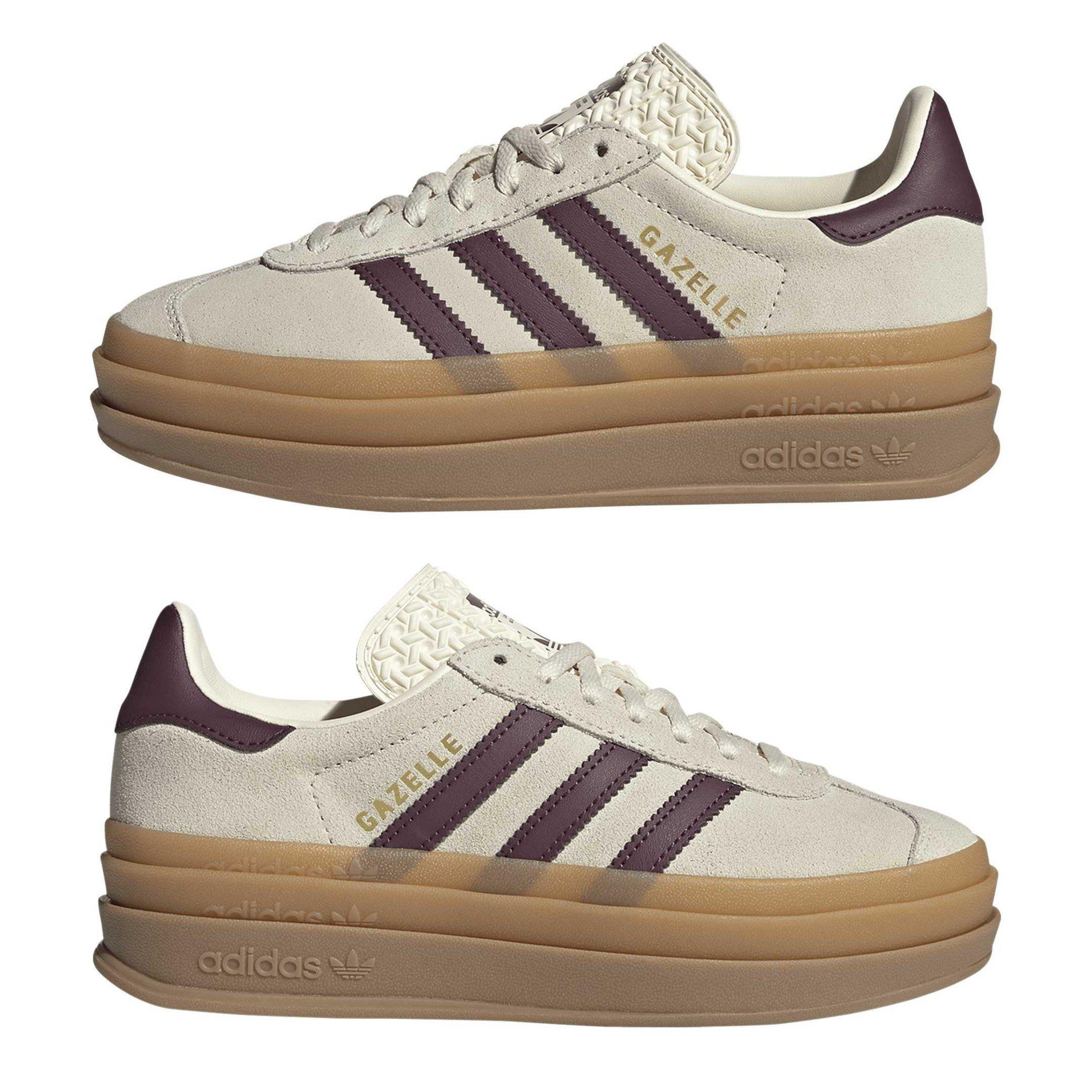 White/Maroon - adidas Originals - Kids' Gazelle Bold Low-Top Trainers - 9