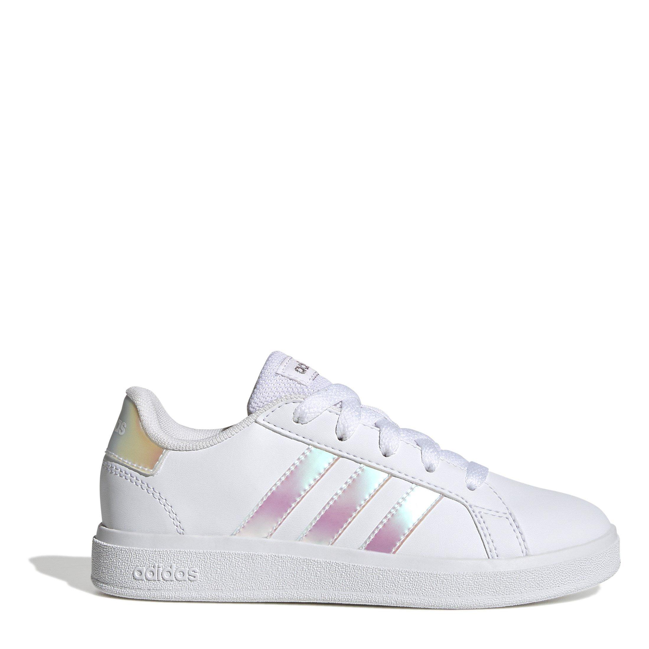White/Irides - adidas - Girls Grand Court Trainers - 1