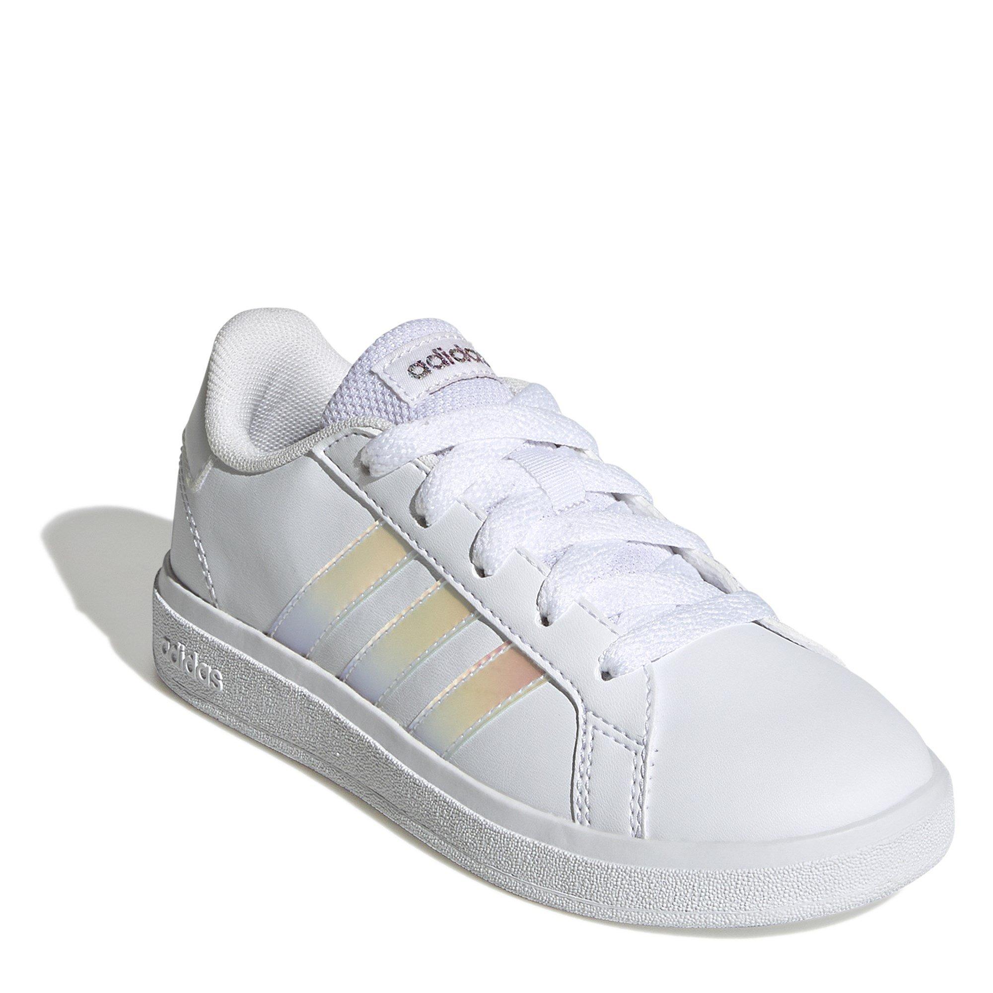 Weiß/Irides - adidas - Girls Grand Court Trainers - 3