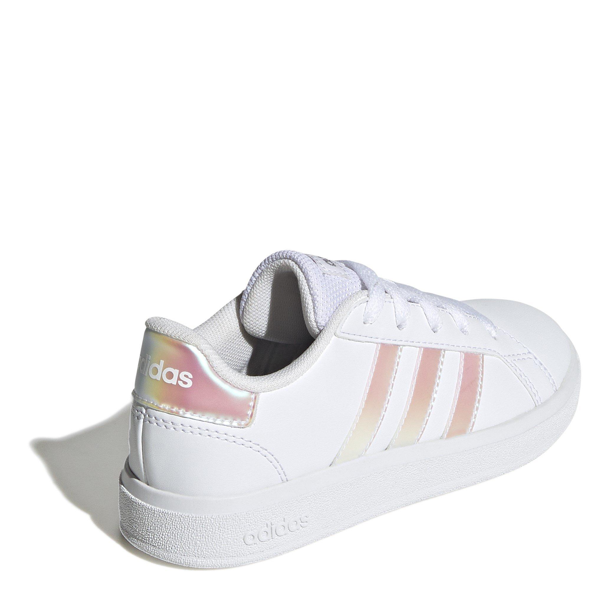 Weiß/Irides - adidas - Girls Grand Court Trainers - 4