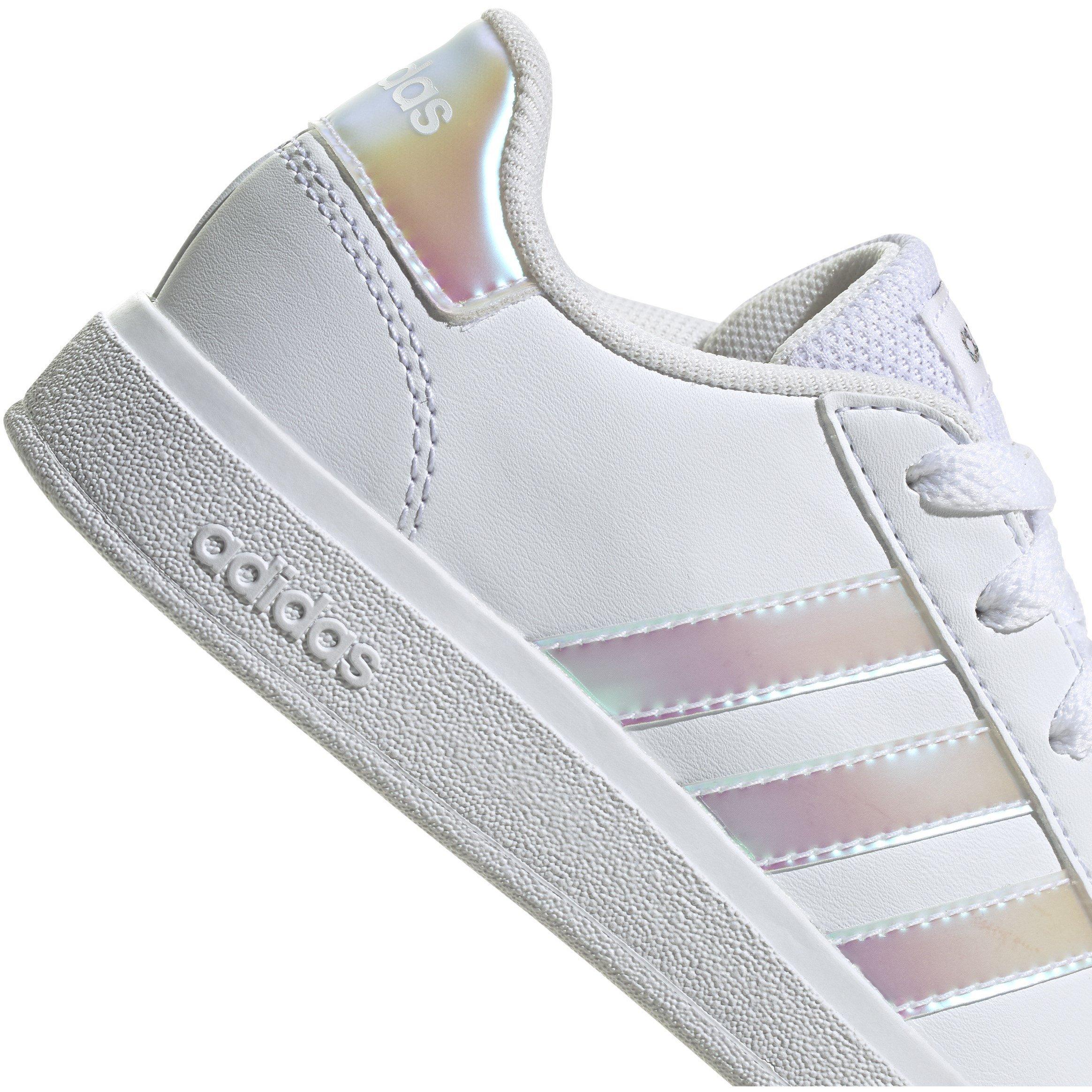 Weiß/Irides - adidas - Girls Grand Court Trainers - 8