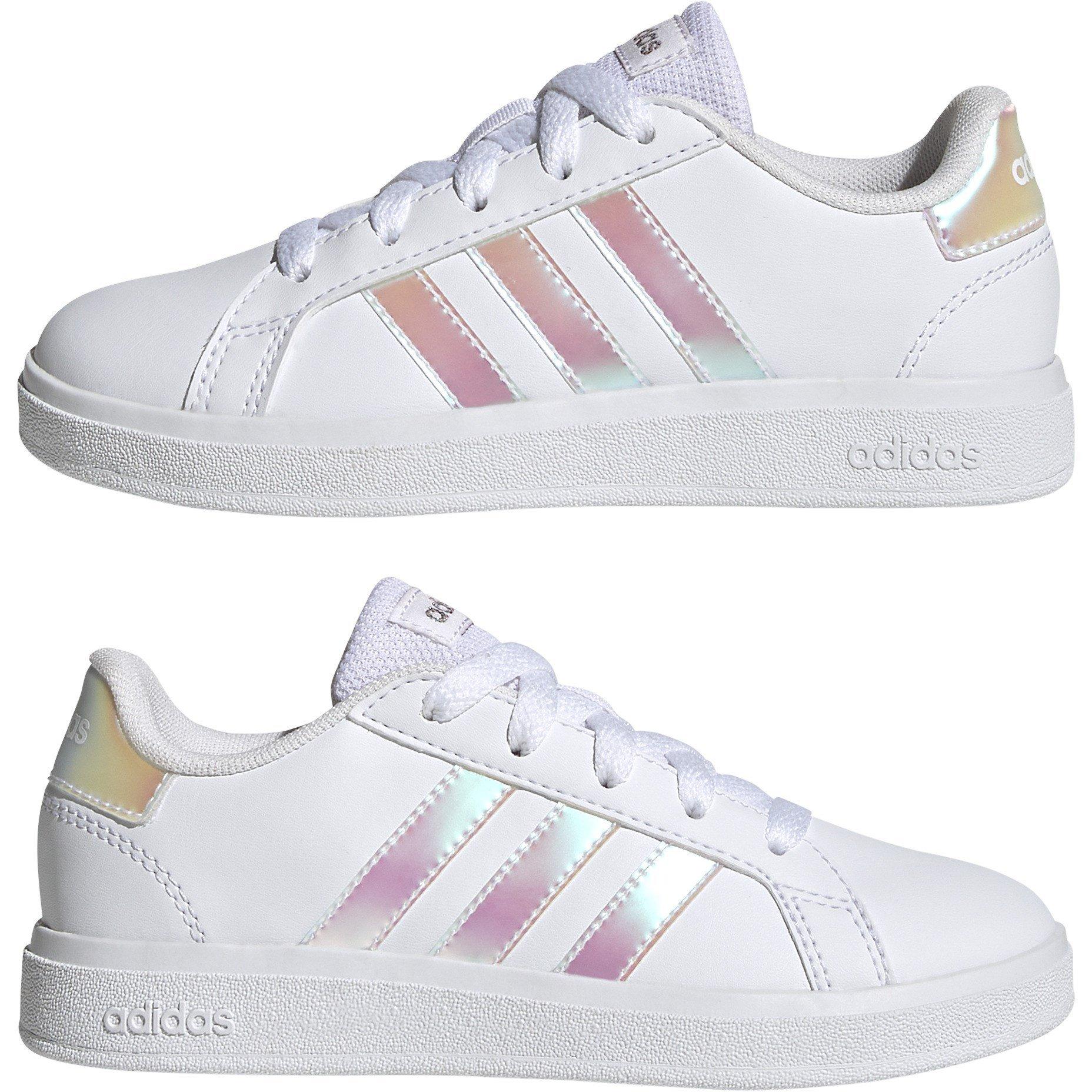 adidas Girls Grand Court Trainers Niedrige Turnschuhe Sports Direct