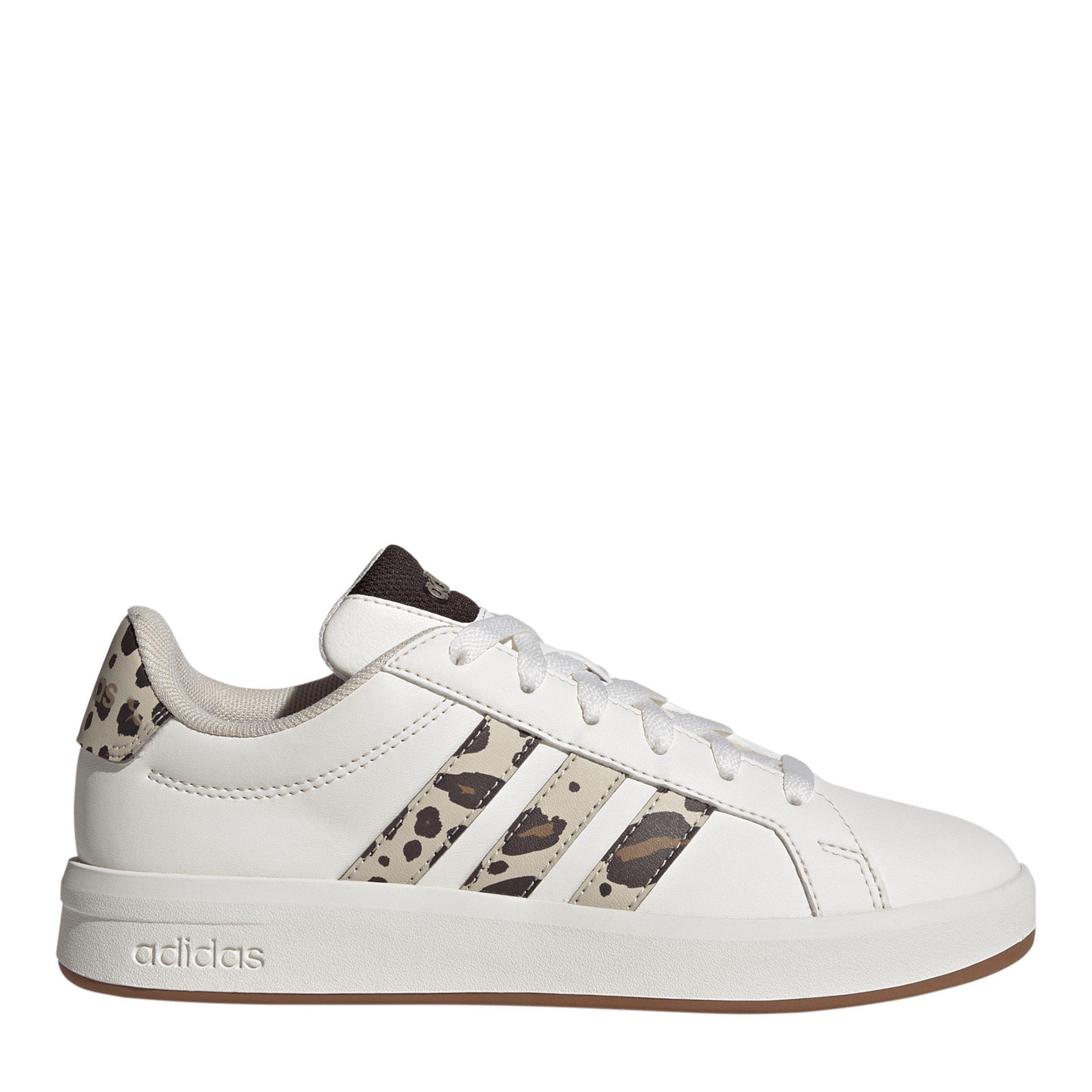 Adidas Girls Grand Court Trainers - White/Animal - 5.5 (38.7)