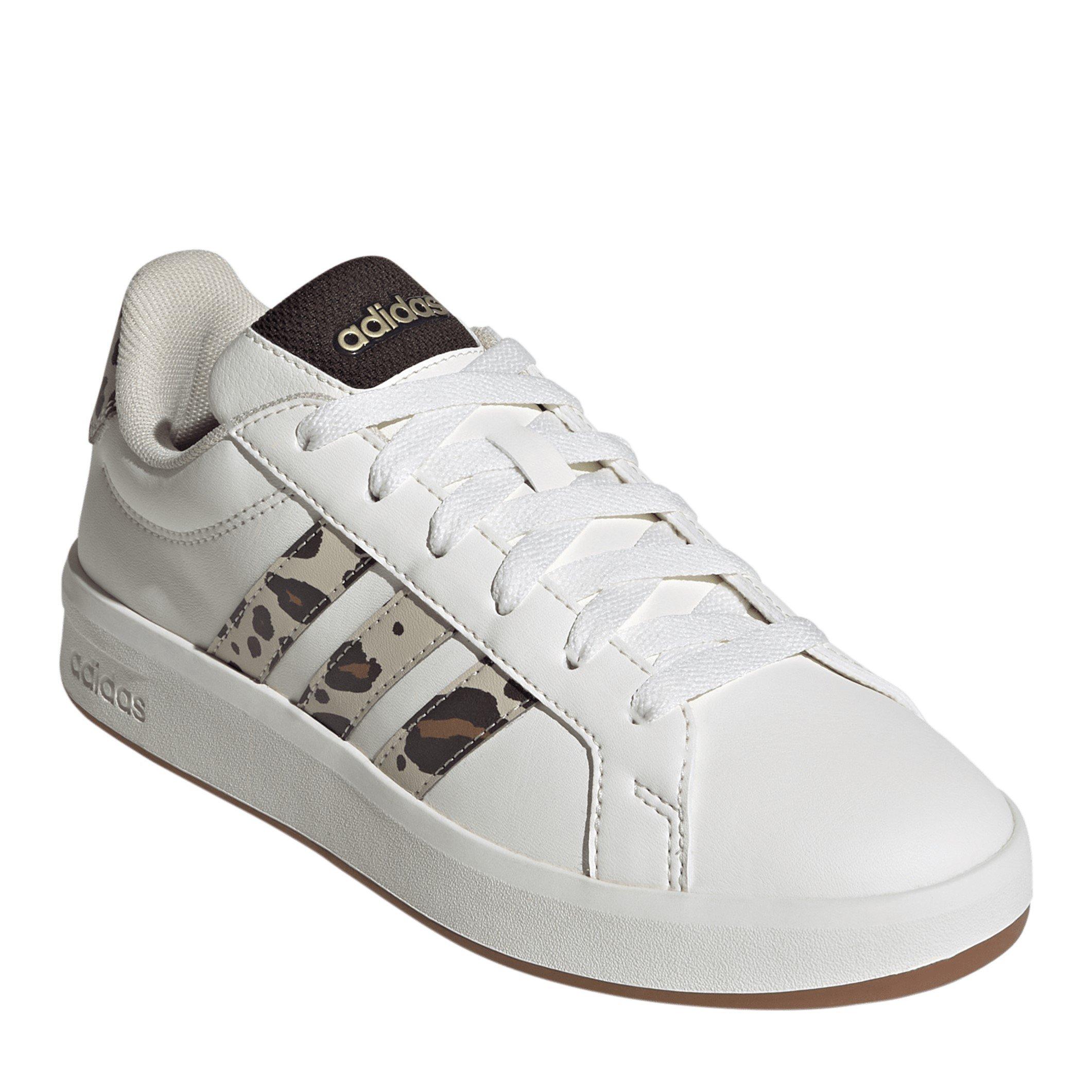 Wit/Dierenprint - adidas - Girls Grand Court Trainers - 3