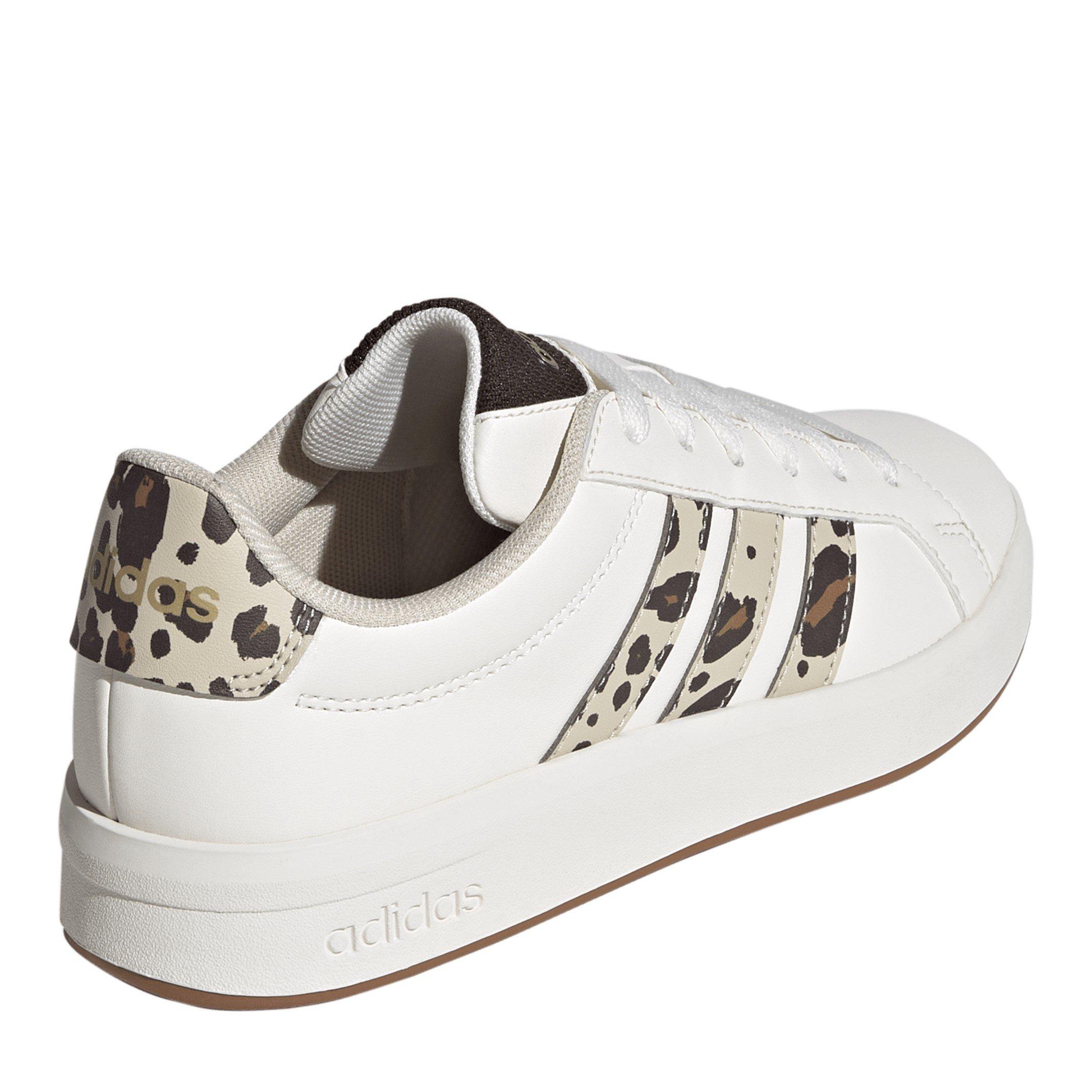Wit/Dierenprint - adidas - Girls Grand Court Trainers - 4