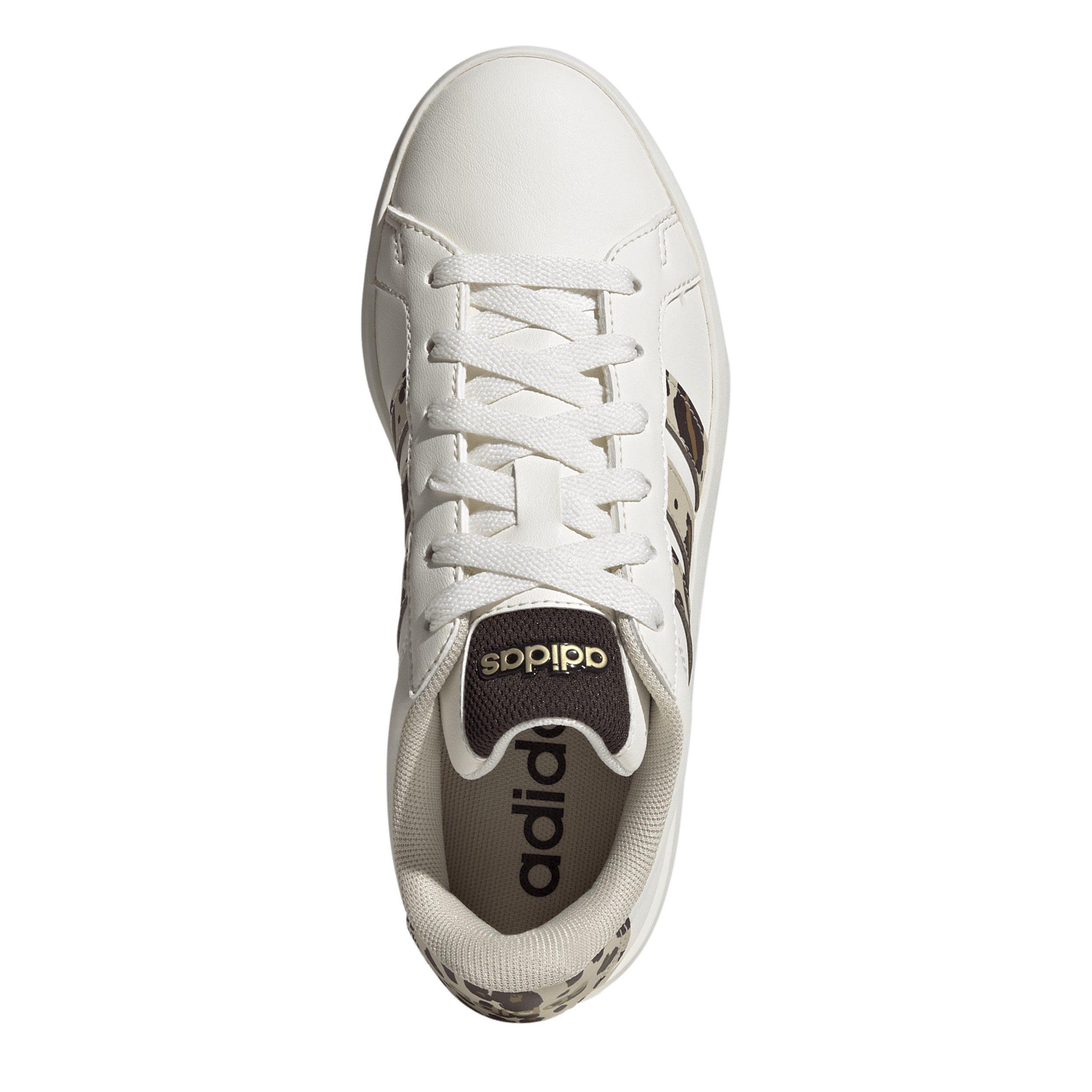 Wit/Dierenprint - adidas - Girls Grand Court Trainers - 5