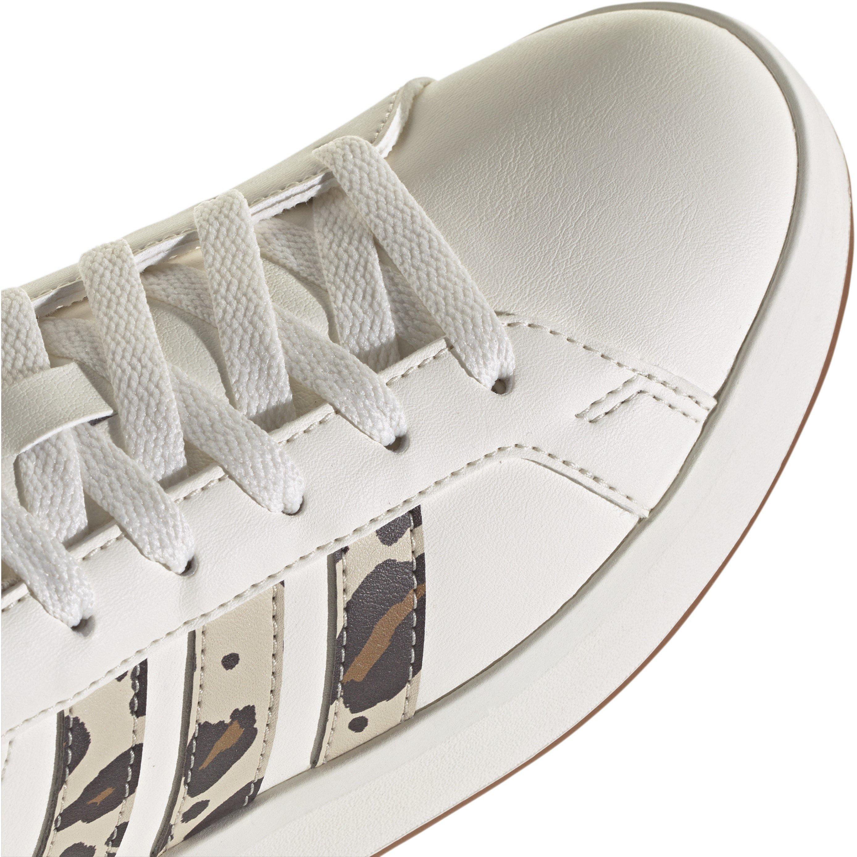 Wit/Dierenprint - adidas - Girls Grand Court Trainers - 8
