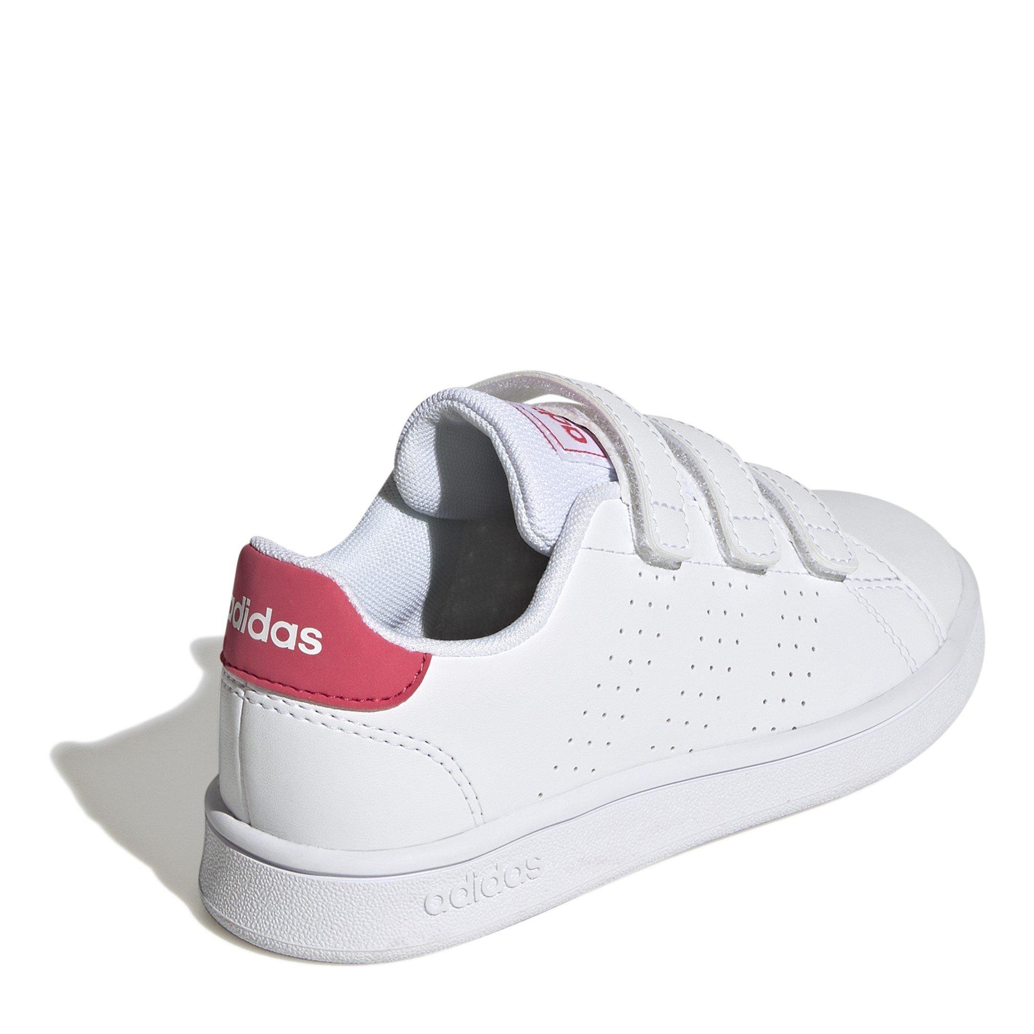 Branco/Rosa - adidas - Advantage Court Lifestyle Hook-and-Loop Shoes Girls - 4