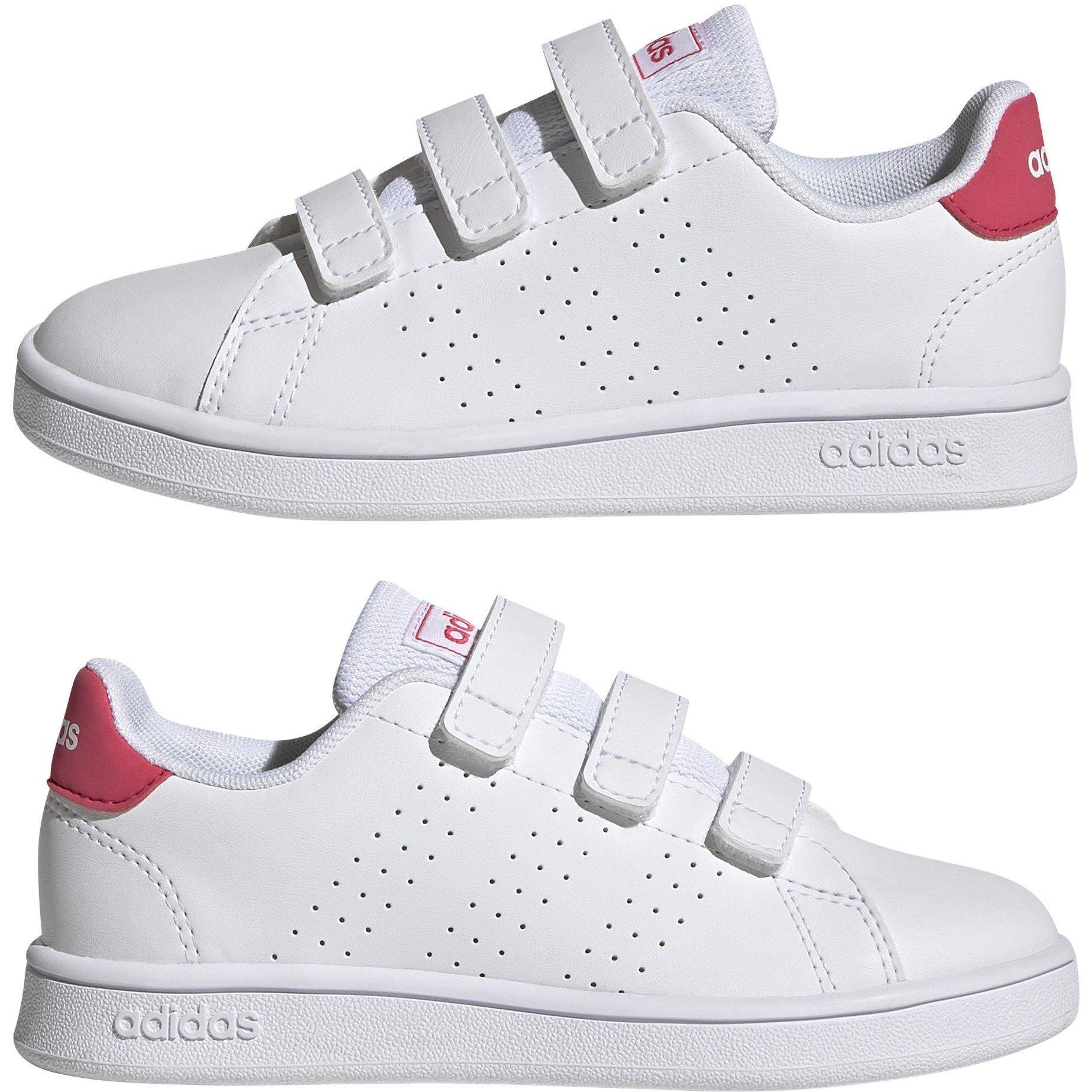 Branco/Rosa - adidas - Advantage Court Lifestyle Hook-and-Loop Shoes Girls - 9