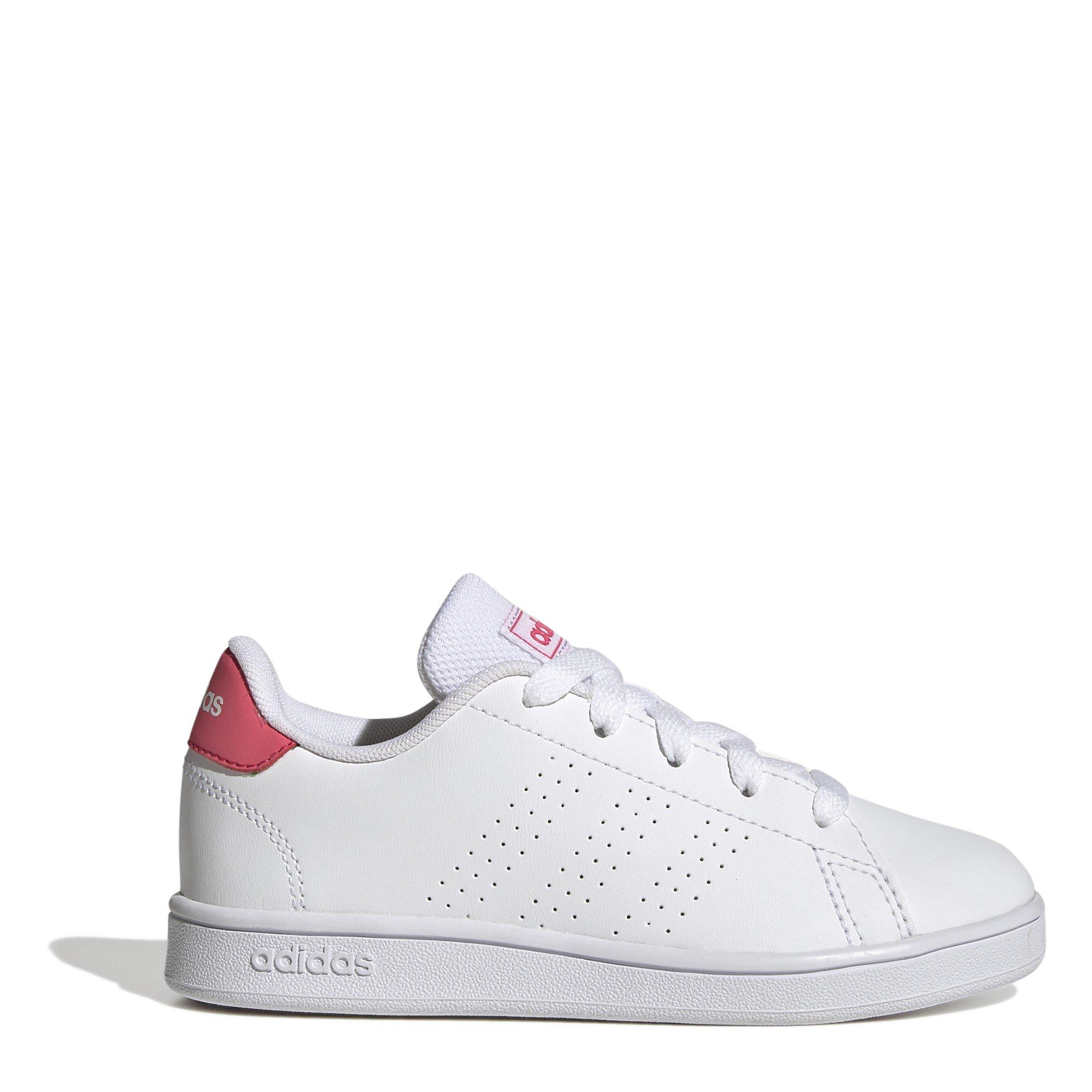 Adidas Girls Kids' Advantage Low-Top Trainers - White/Pink - C11 (29)