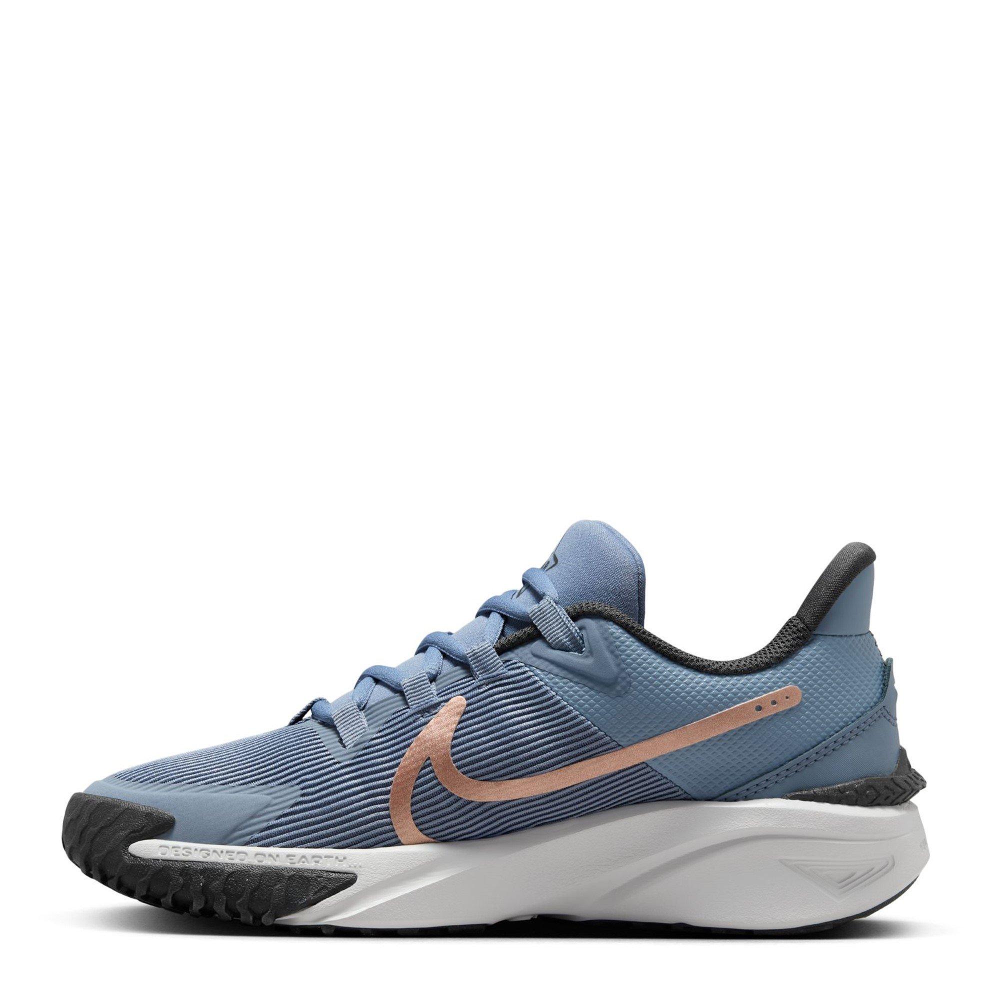 Grey/Pink - Nike - Star Runner 4 Big Kids Road Running Shoes - 2