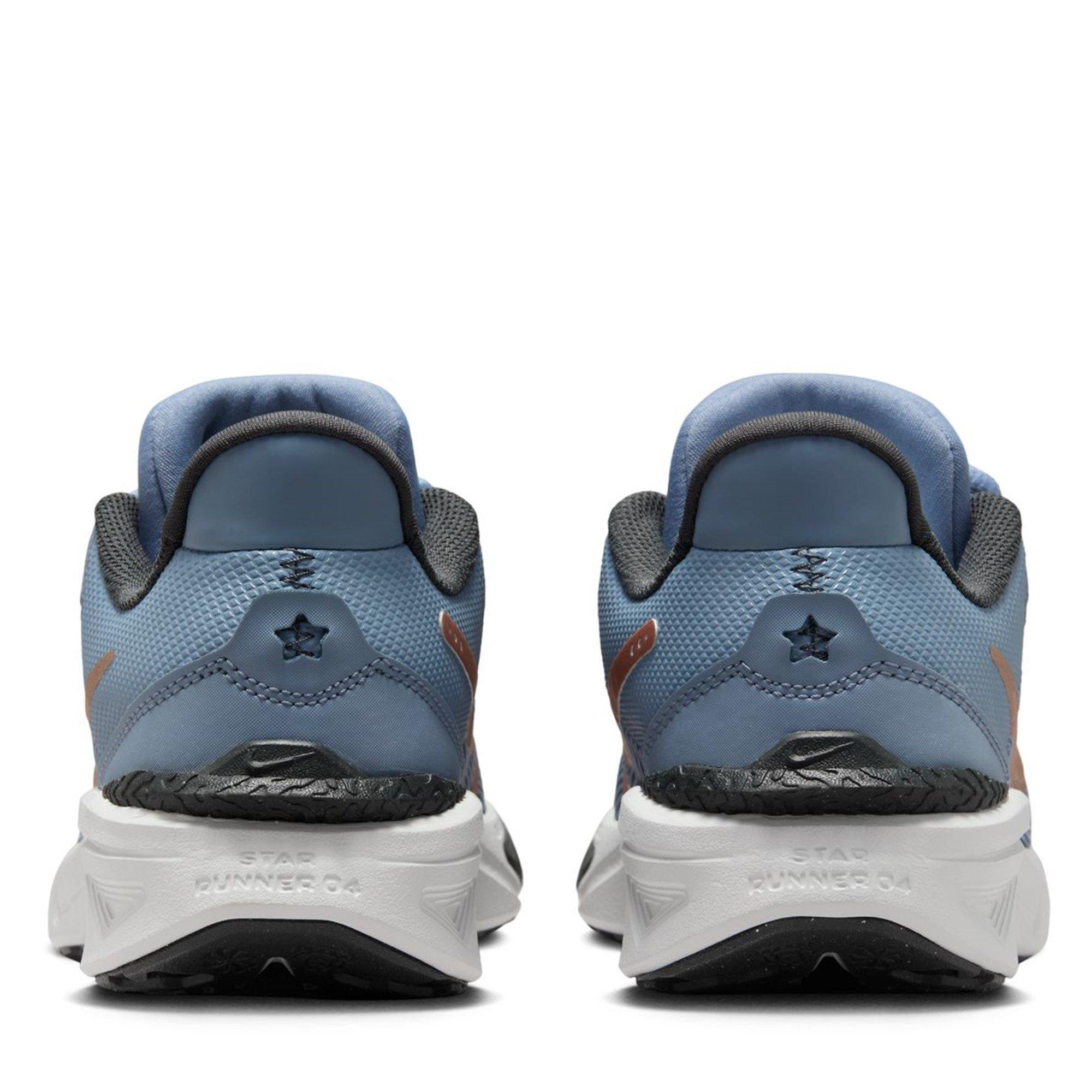 Grey/Pink - Nike - Star Runner 4 Big Kids Road Running Shoes - 4