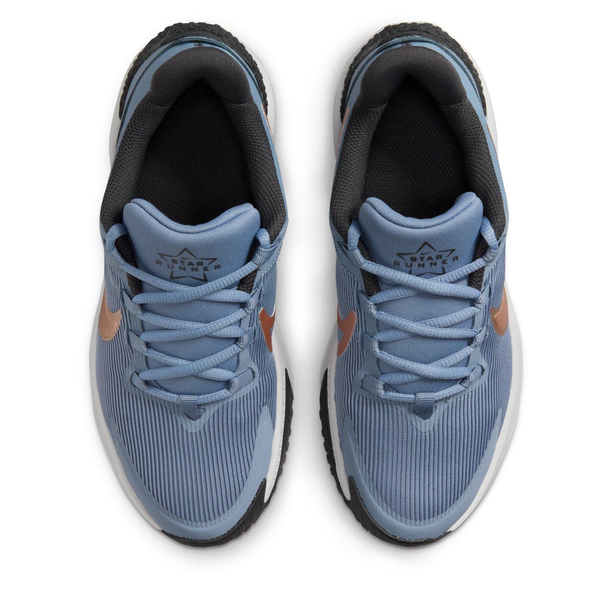Grey/Pink - Nike - Star Runner 4 Big Kids Road Running Shoes - 5
