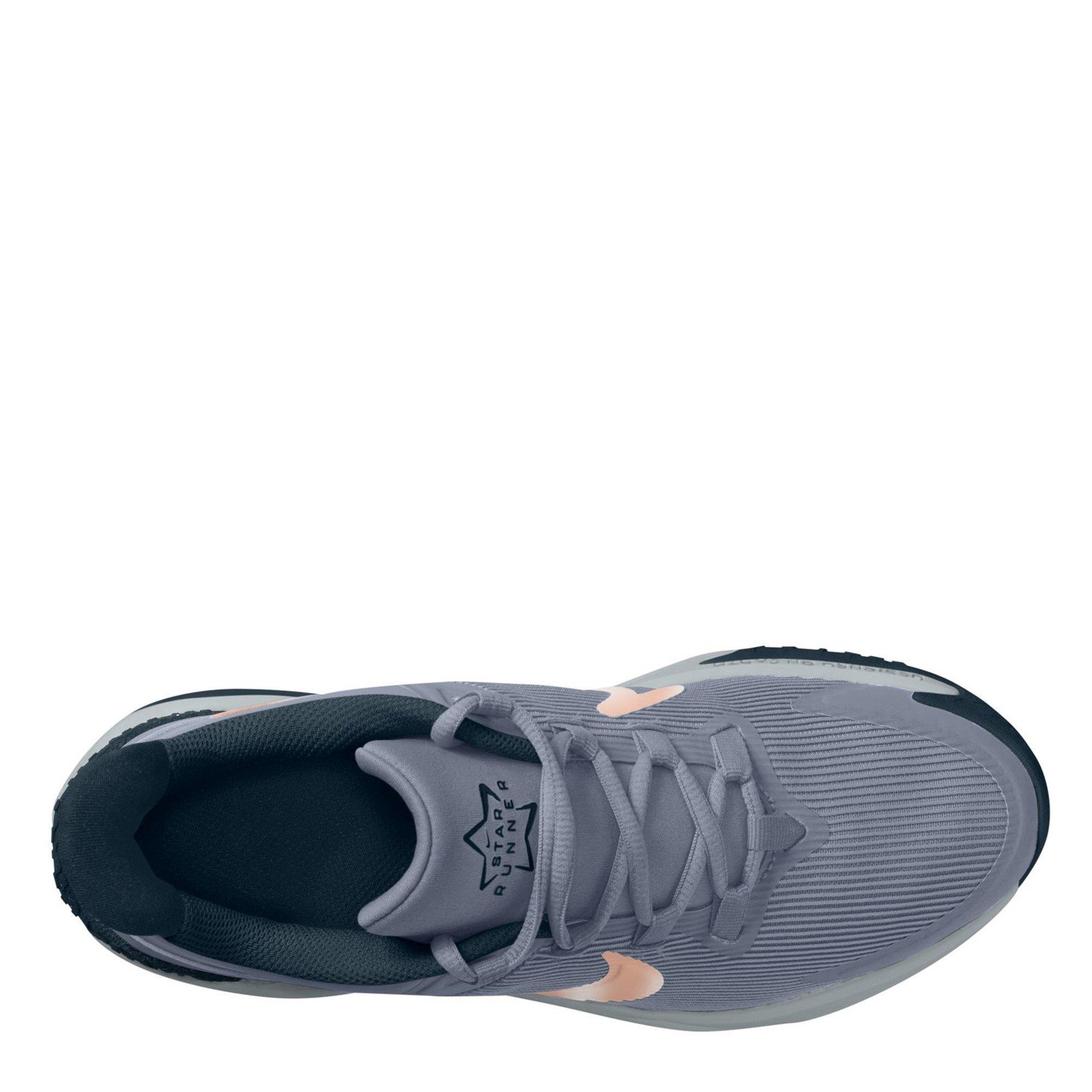 Grey/Pink - Nike - Star Runner 4 Big Kids Road Running Shoes - 9